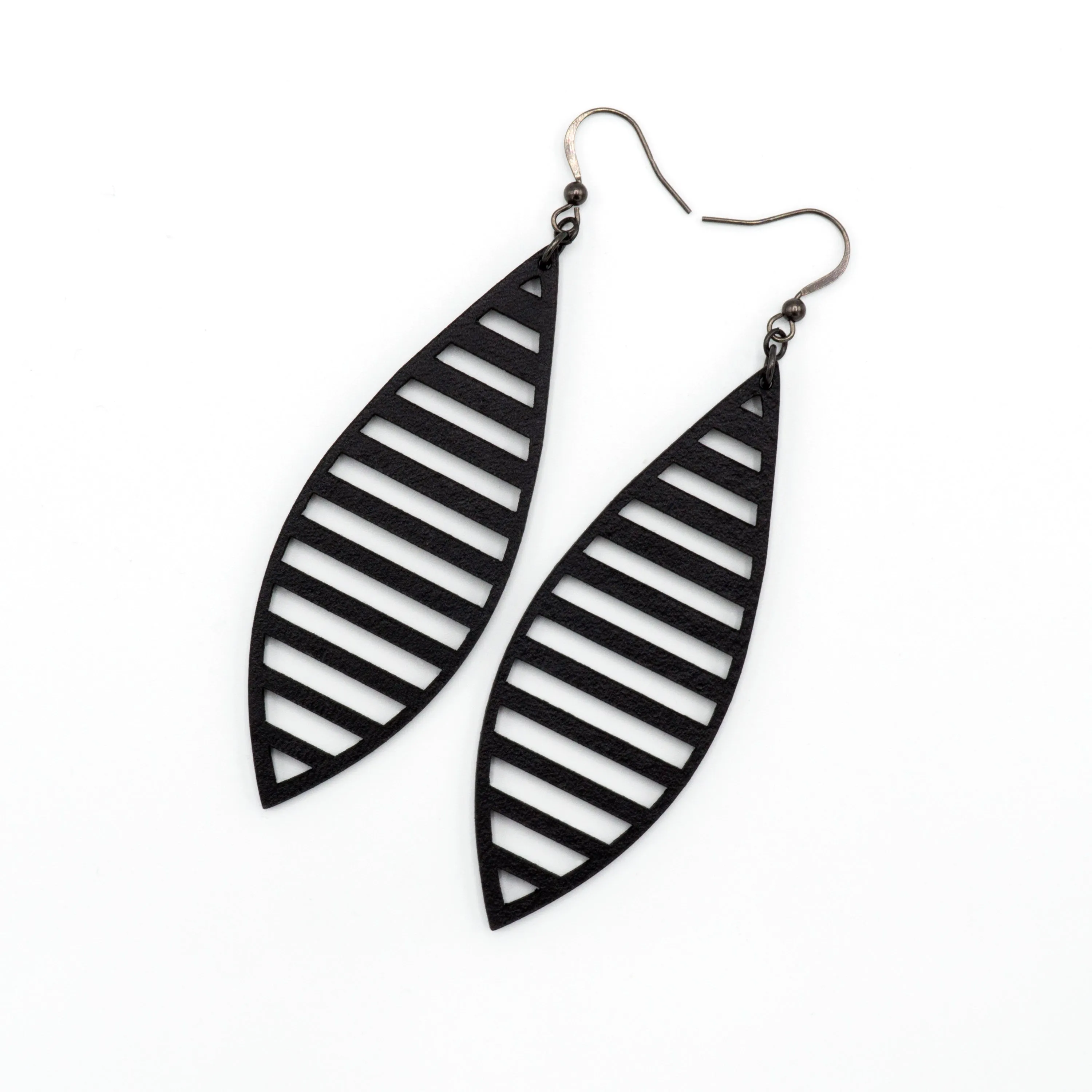 Terrabyte 11_1 // Leather Earrings - Black