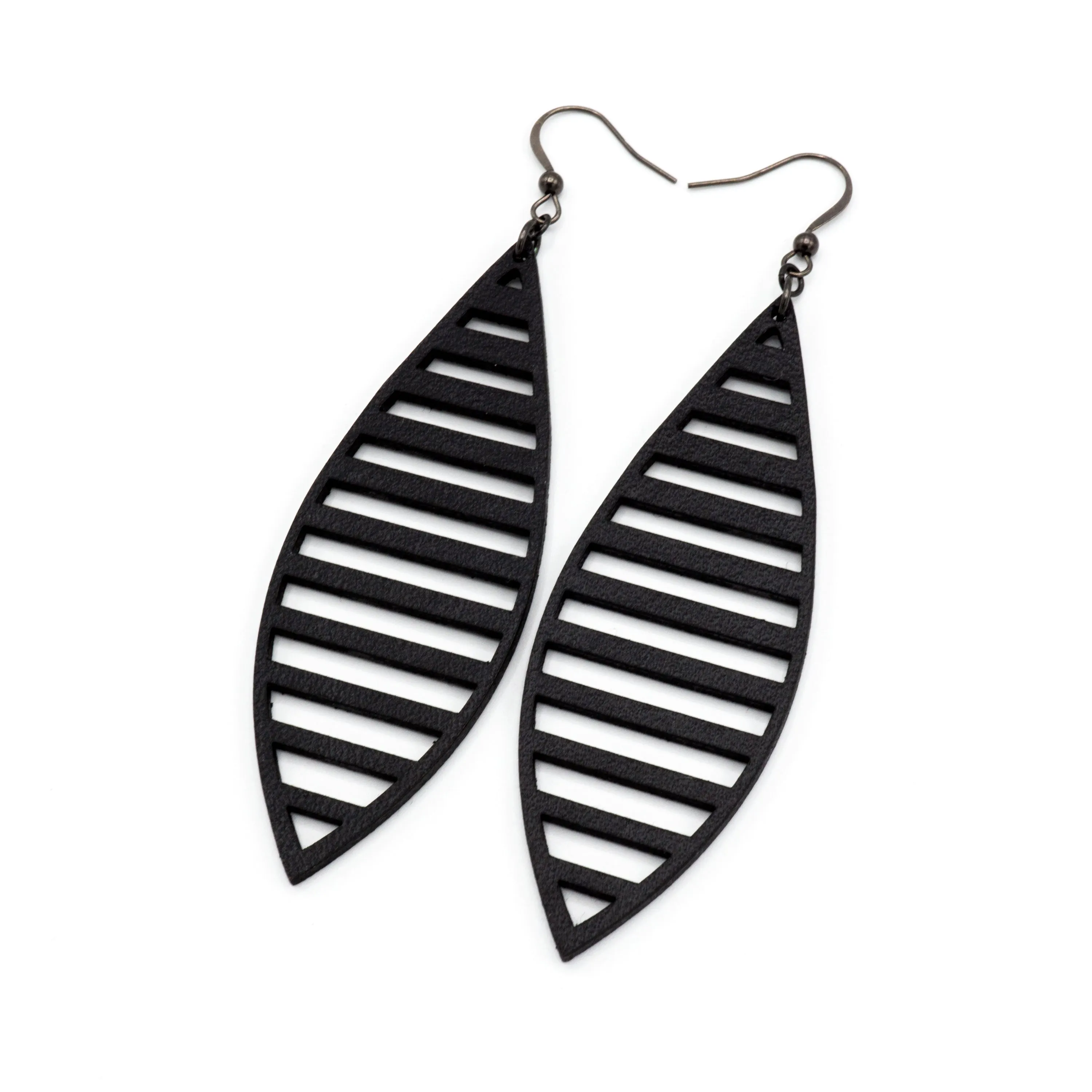 Terrabyte 11_1 // Leather Earrings - Black