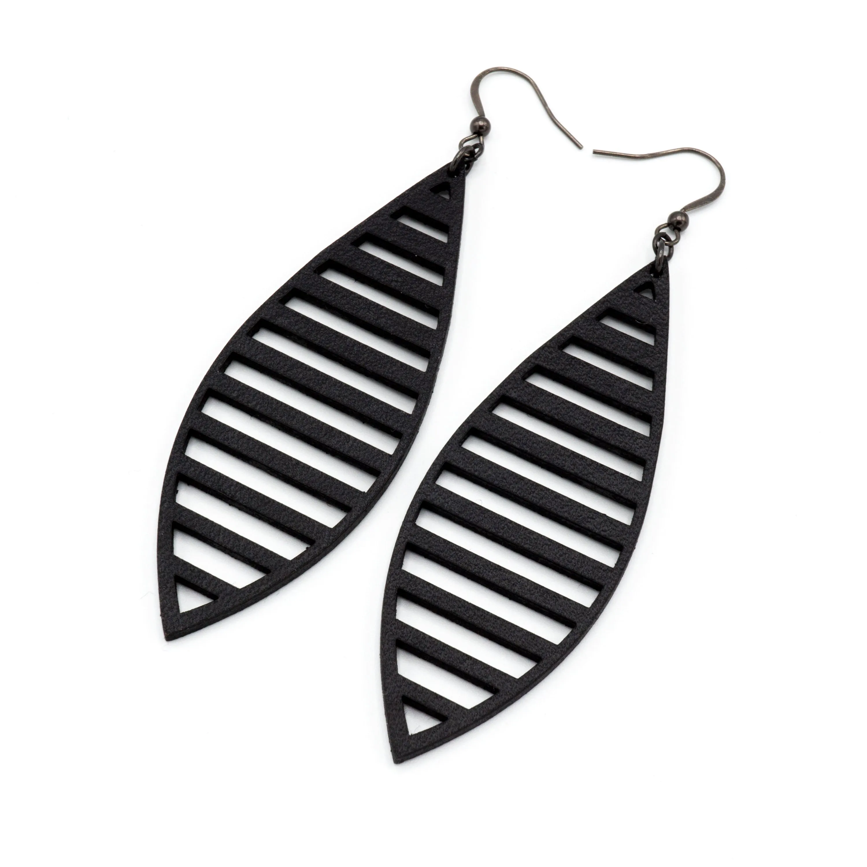 Terrabyte 11_1 // Leather Earrings - Black