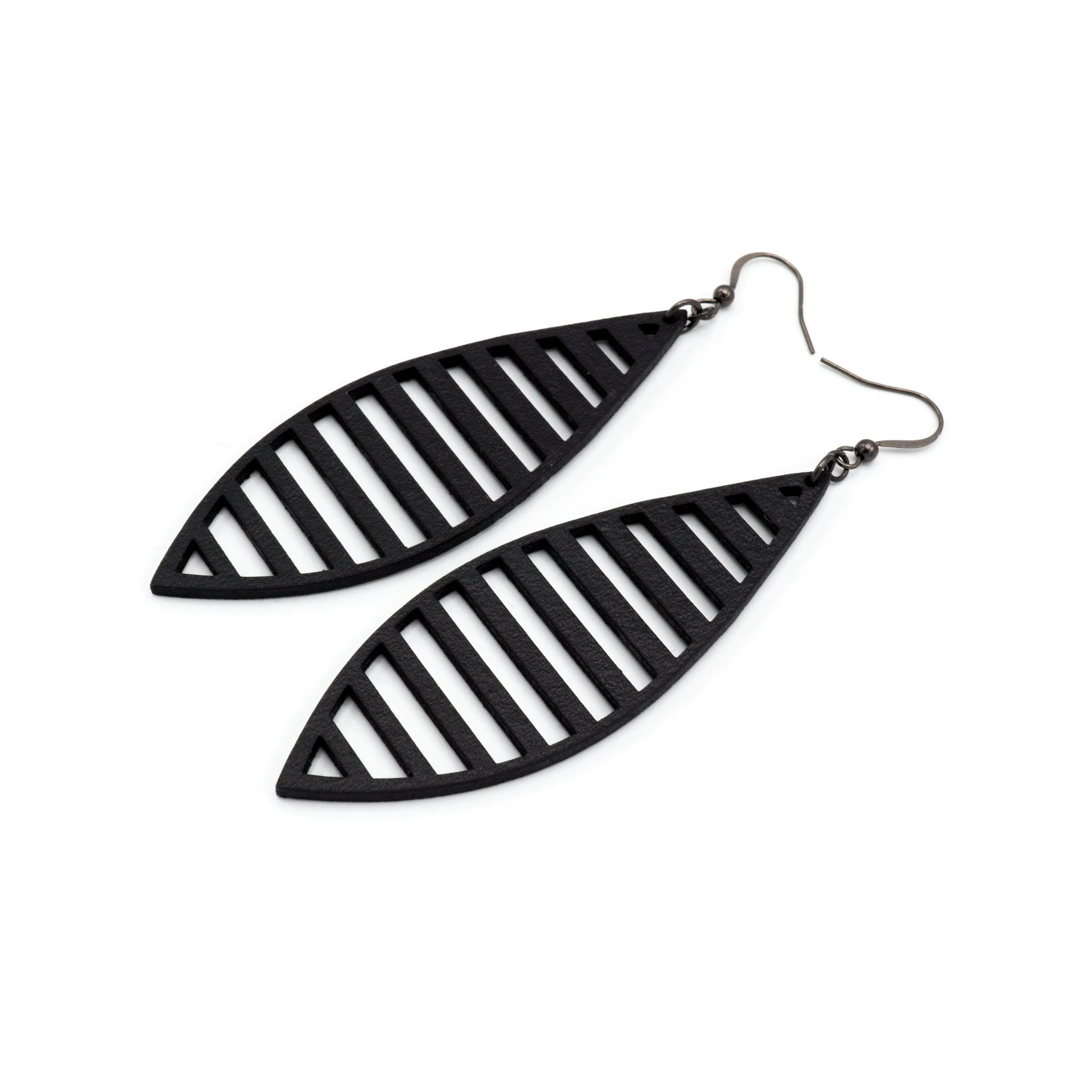 Terrabyte 11_1 // Leather Earrings - Black