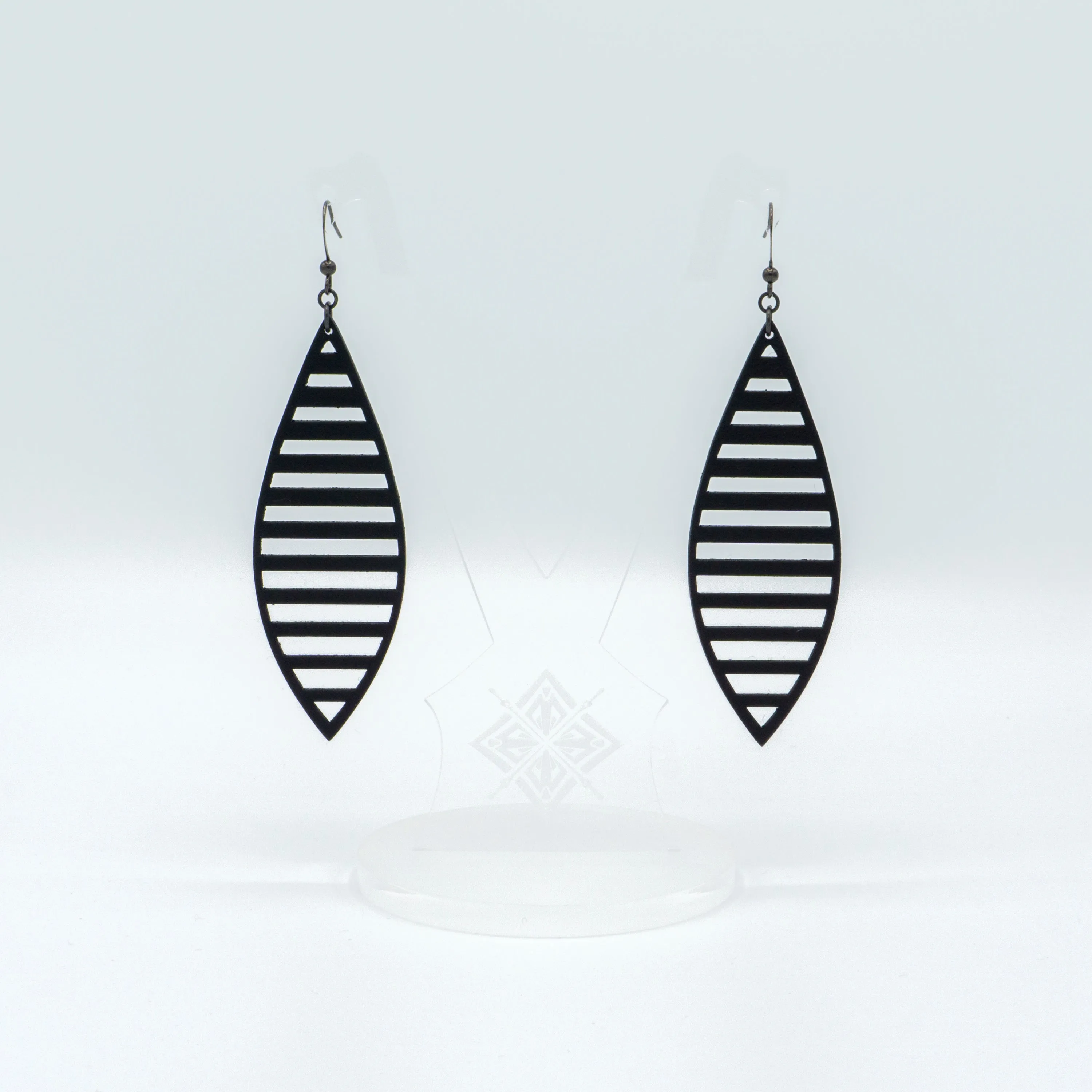 Terrabyte 11_1 // Leather Earrings - Black