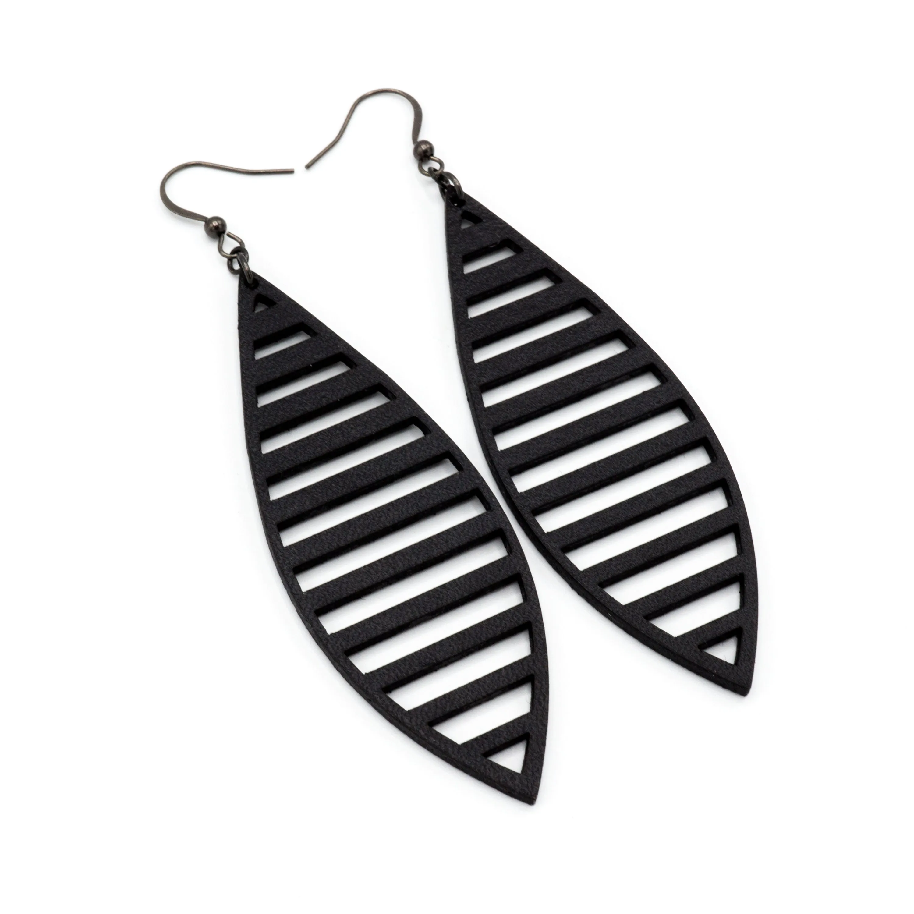 Terrabyte 11_1 // Leather Earrings - Black