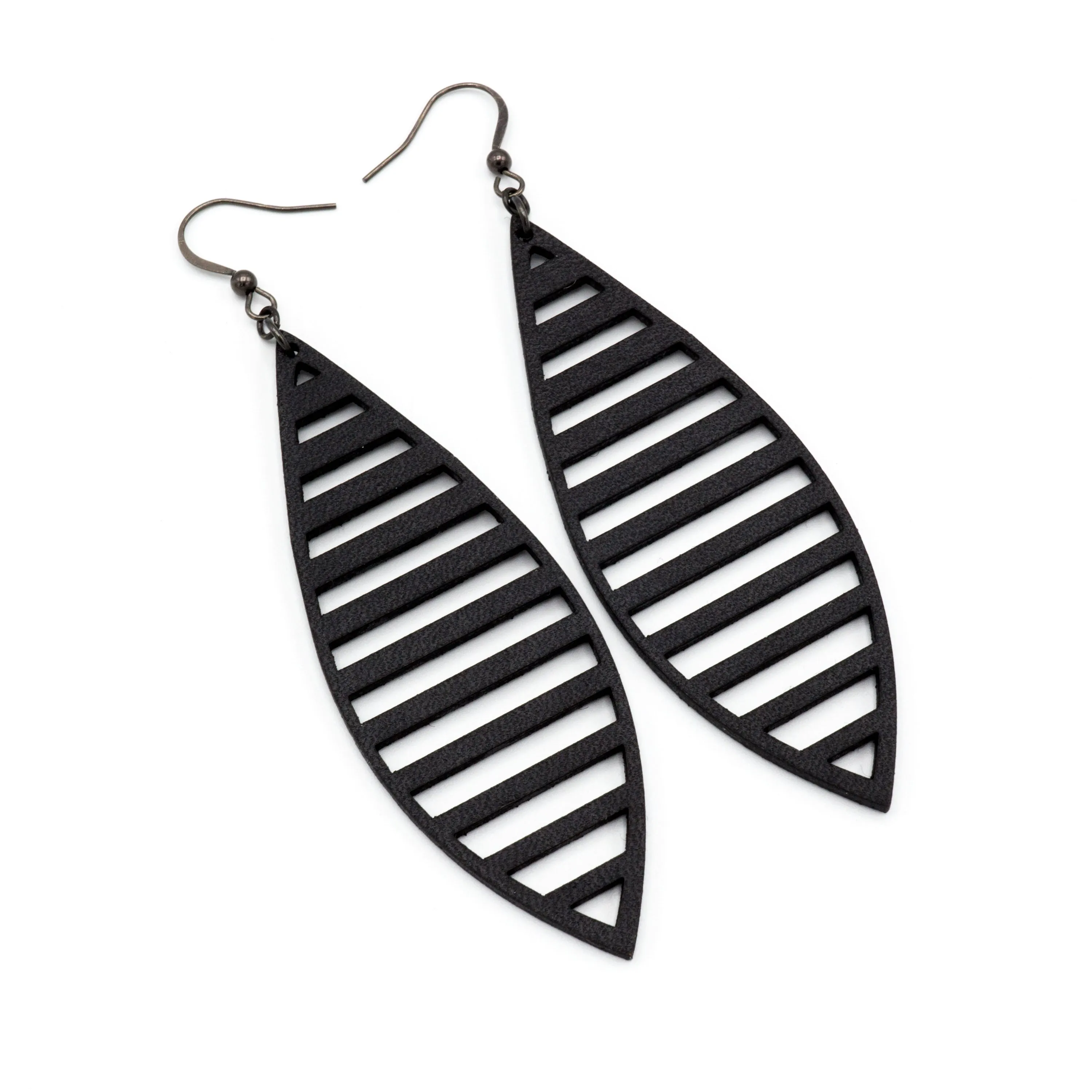 Terrabyte 11_1 // Leather Earrings - Black