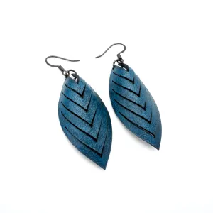 Terrabyte 14 [S] // Leather Earrings - Blue