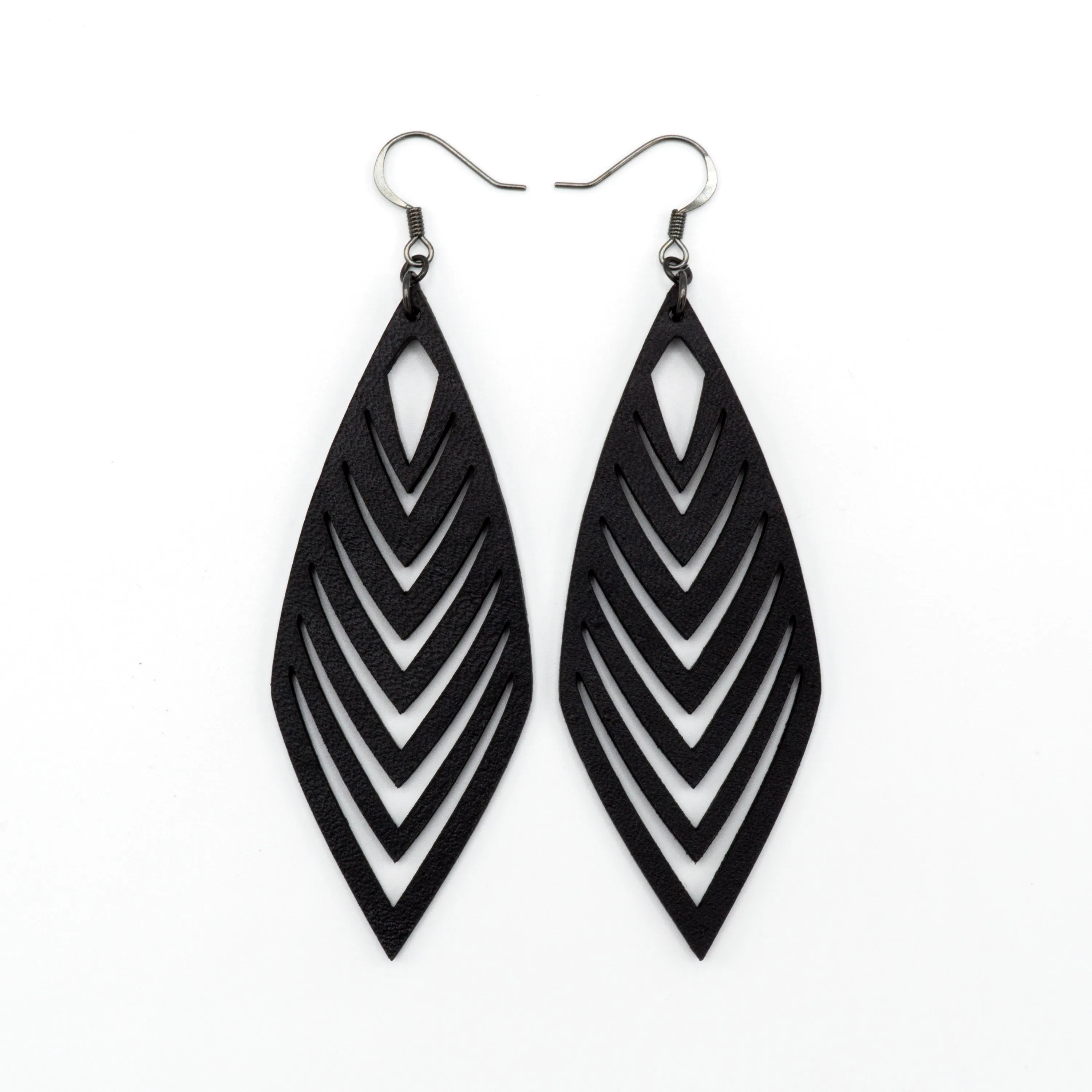 Terrabyte 18 // Leather Earrings - Black