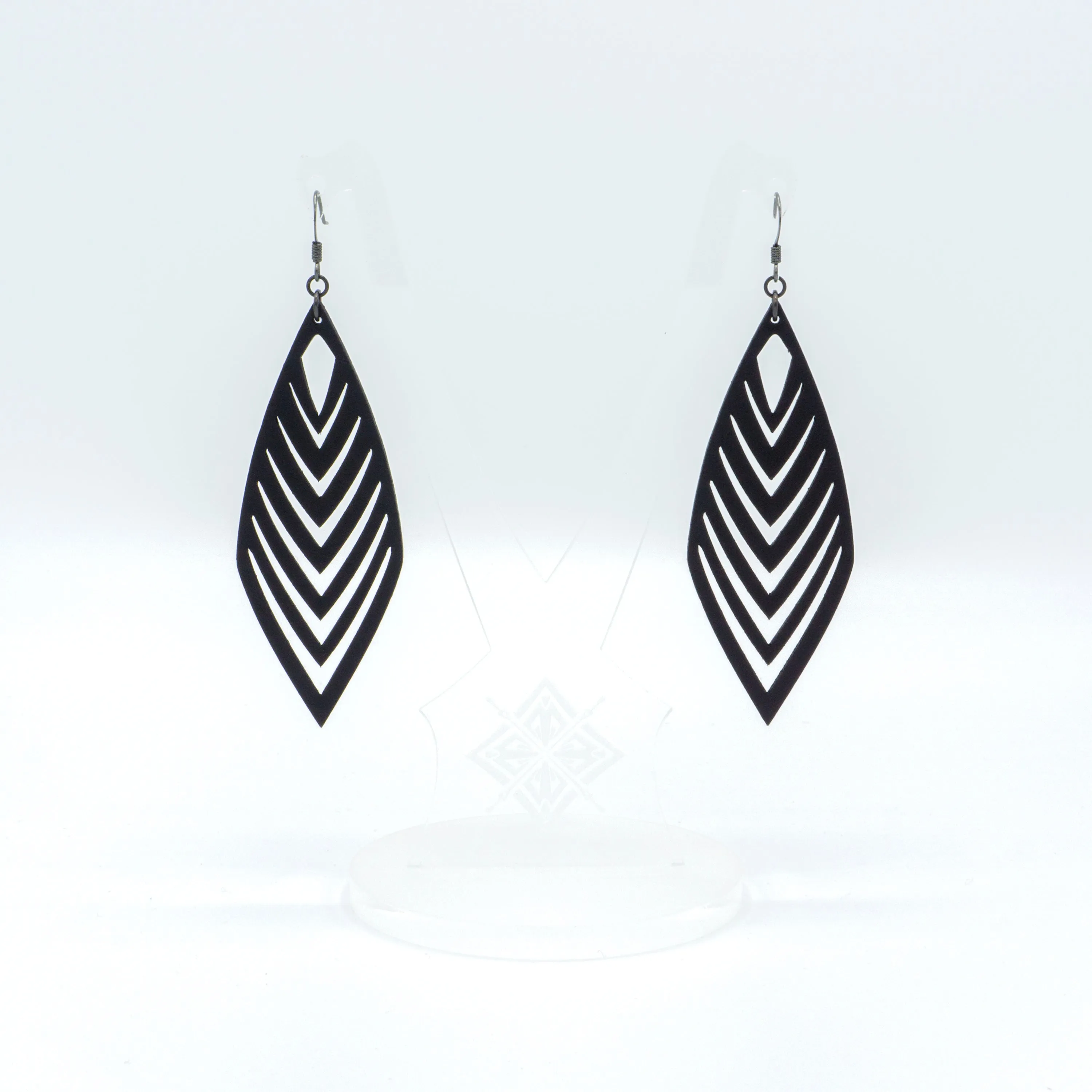 Terrabyte 18 // Leather Earrings - Black