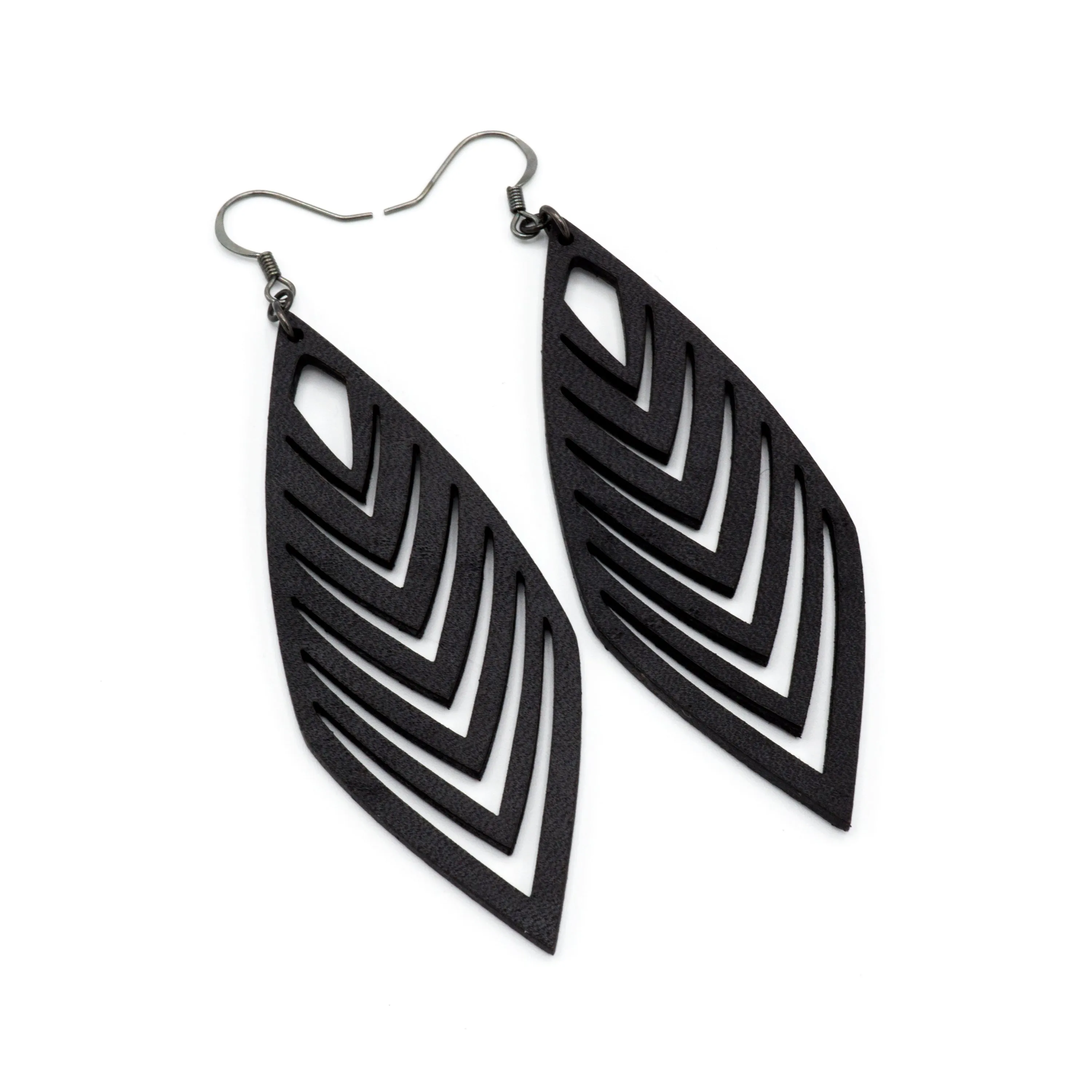 Terrabyte 18 // Leather Earrings - Black