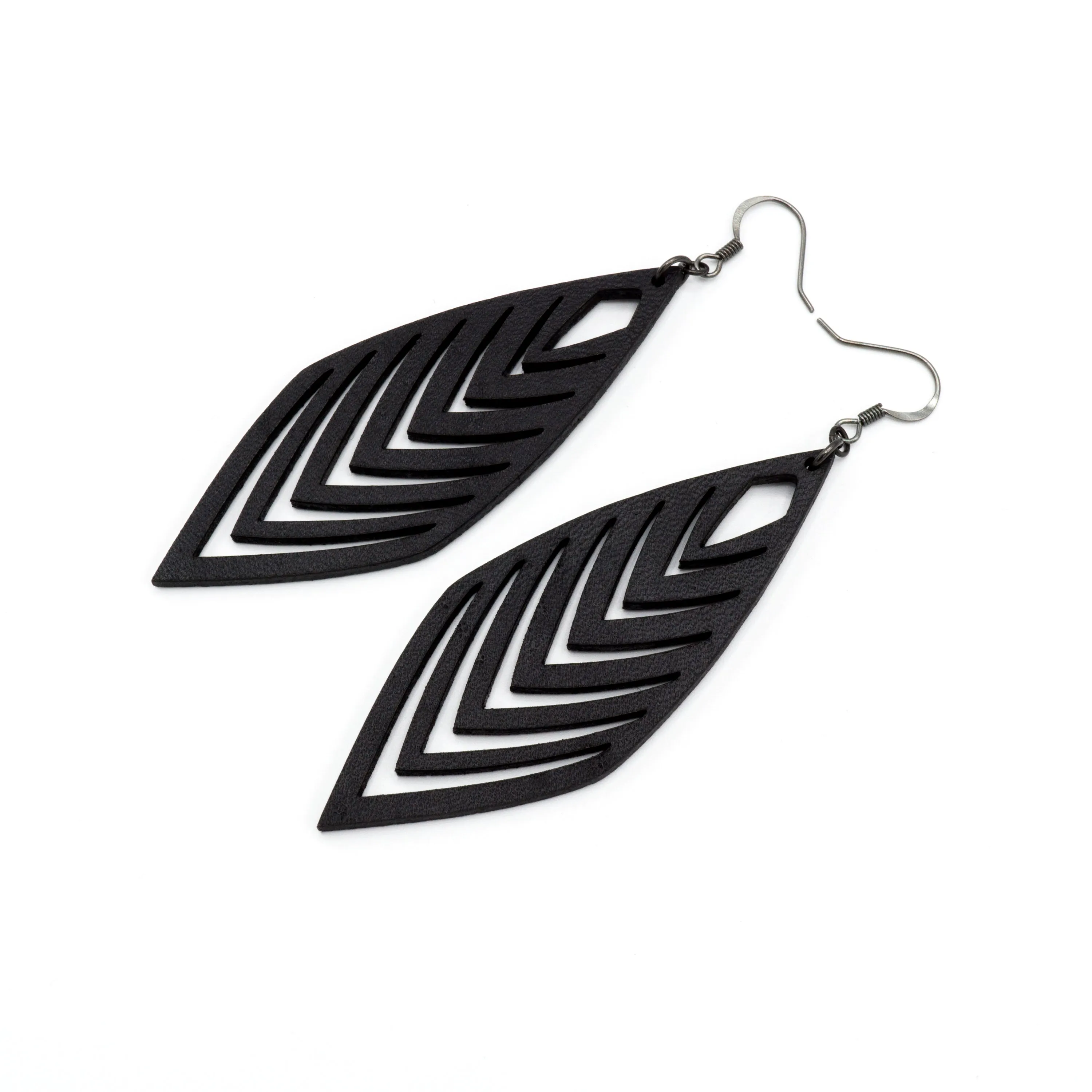 Terrabyte 18 // Leather Earrings - Black