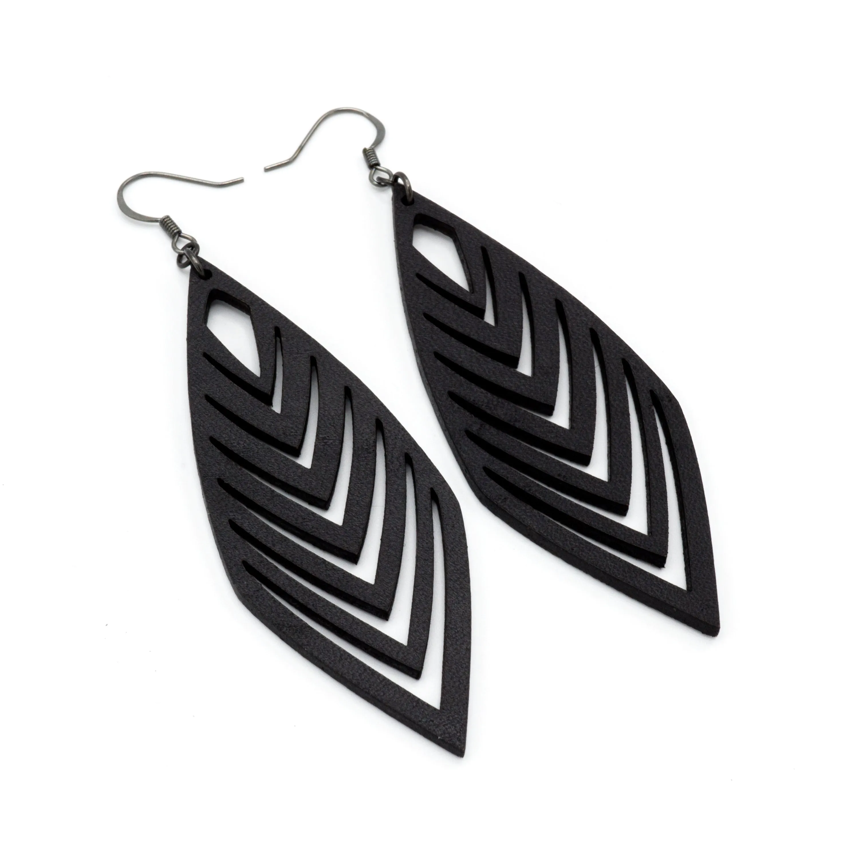 Terrabyte 18 // Leather Earrings - Black