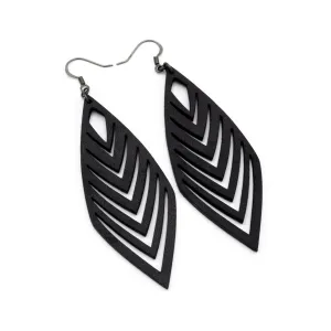 Terrabyte 18 // Leather Earrings - Black