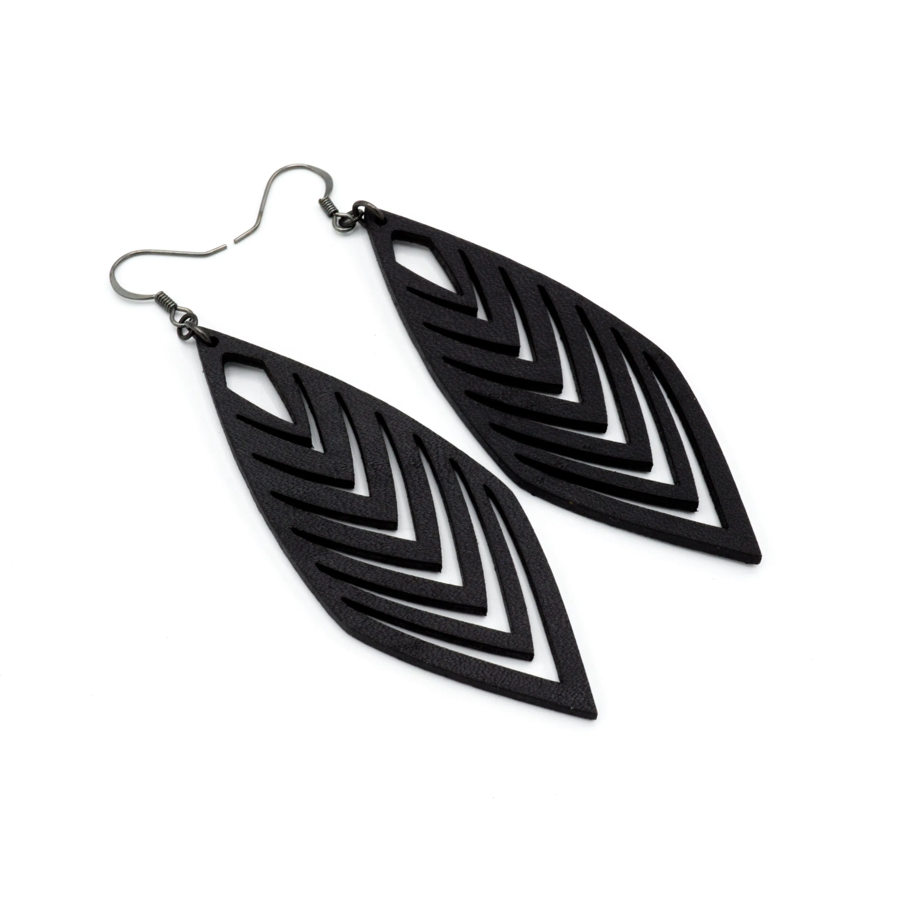 Terrabyte 18 // Leather Earrings - Black