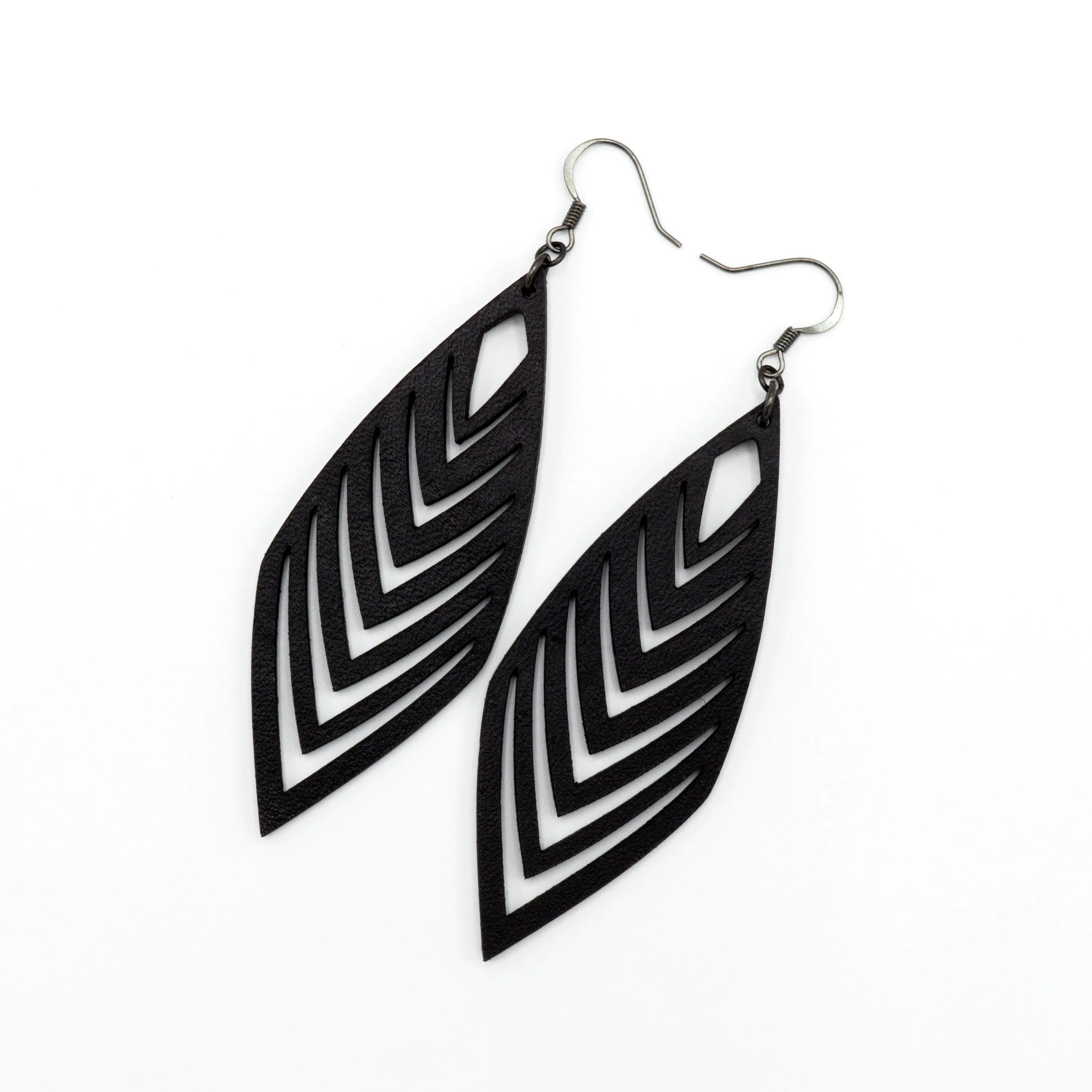 Terrabyte 18 // Leather Earrings - Black