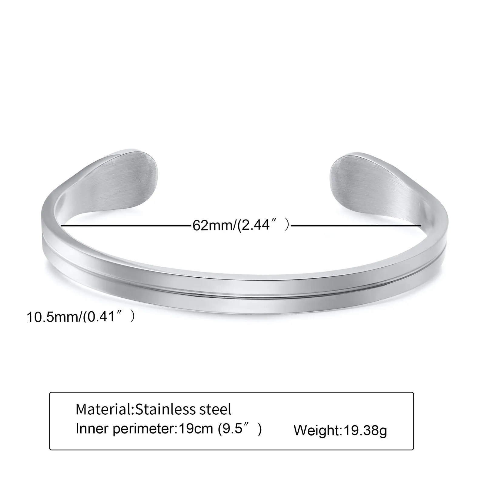 Thin Stainless Steel Bangle Bracelet,  Gifts for Him, Father's Day Gifts
