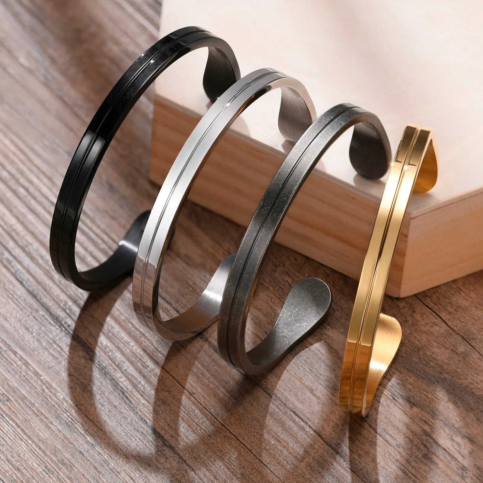 Thin Stainless Steel Bangle Bracelet,  Gifts for Him, Father's Day Gifts