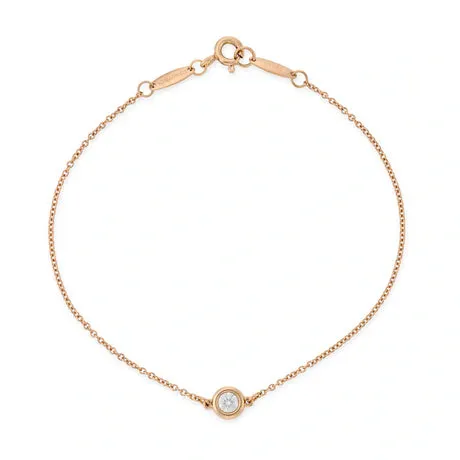 Tiffany & Co. Metallic By Elsa Peretti Rose Gold Diamond Bracelet One Size