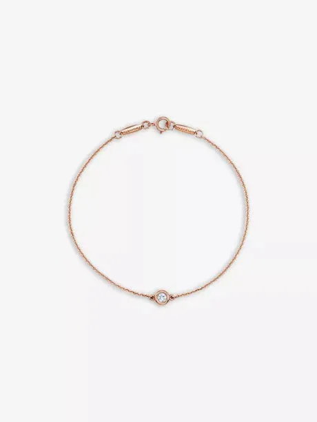 Tiffany & Co. Metallic By Elsa Peretti Rose Gold Diamond Bracelet One Size