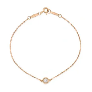 Tiffany & Co. Metallic By Elsa Peretti Rose Gold Diamond Bracelet One Size