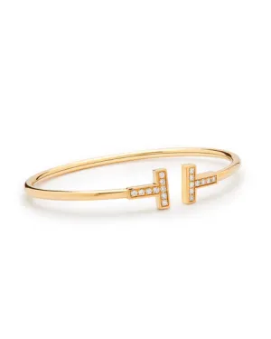 Tiffany & Co. Metallic T Diamond Yellow Gold Bracelet