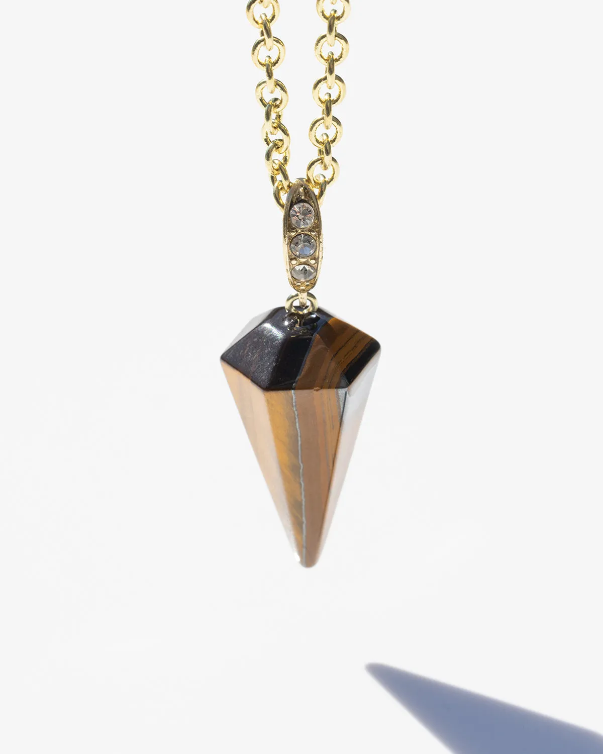 Tiger's Eye Crystal Pendulum Necklace