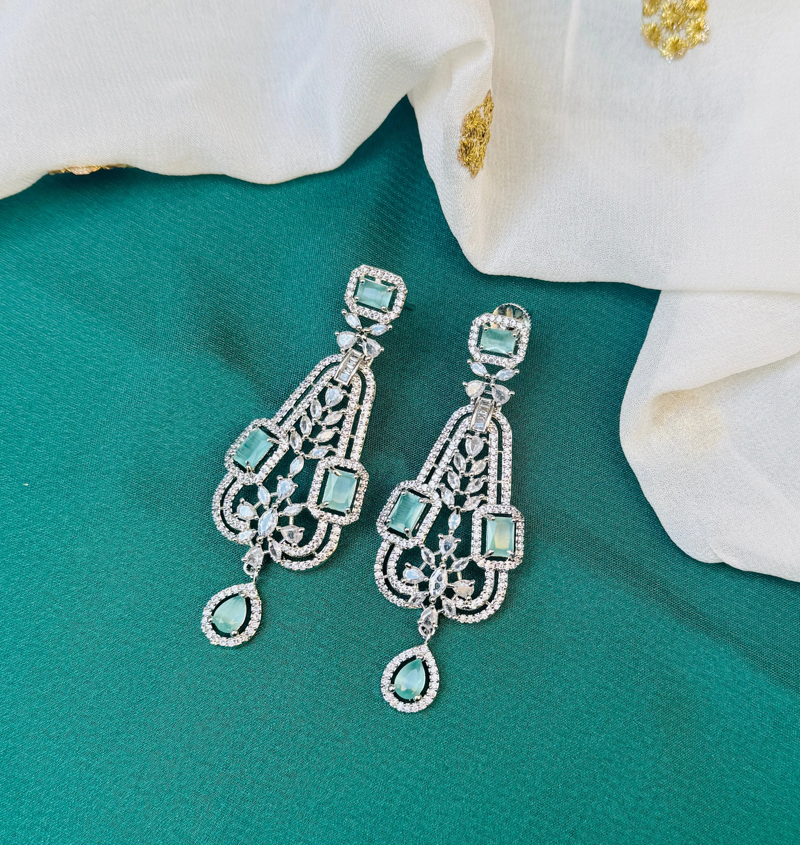Timeless American Diamond Drop Earrings – Ideal for Party and Events