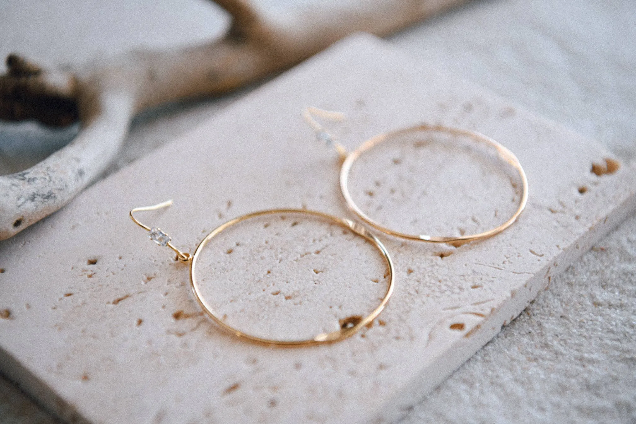 Timeless CZ or Shell Gold Plated Hoop Earrings