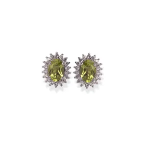 Timeless Oval Peridot Women's Earrings from Pakistan - Elegance in Every Stud