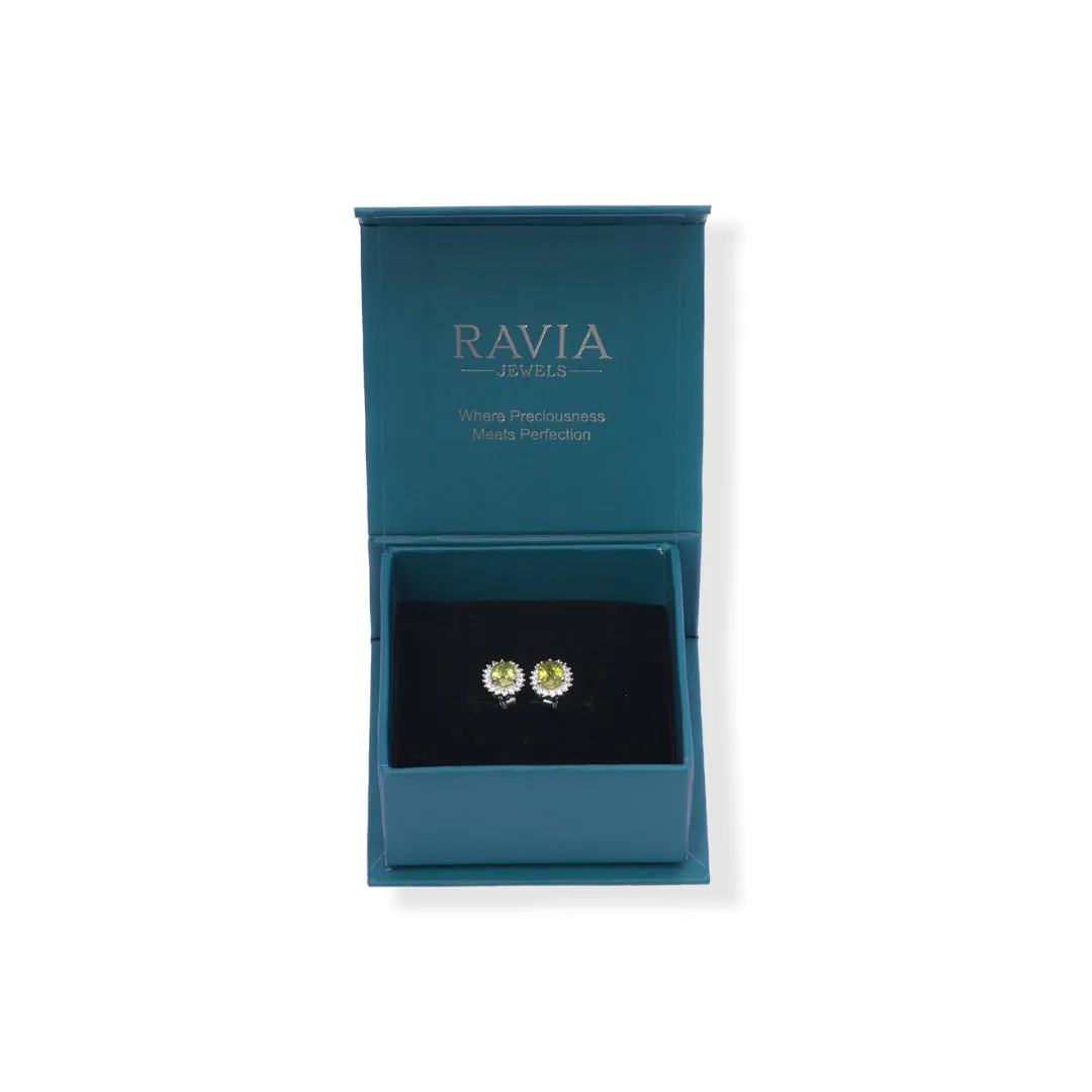 Timeless Oval Peridot Women's Earrings from Pakistan - Elegance in Every Stud