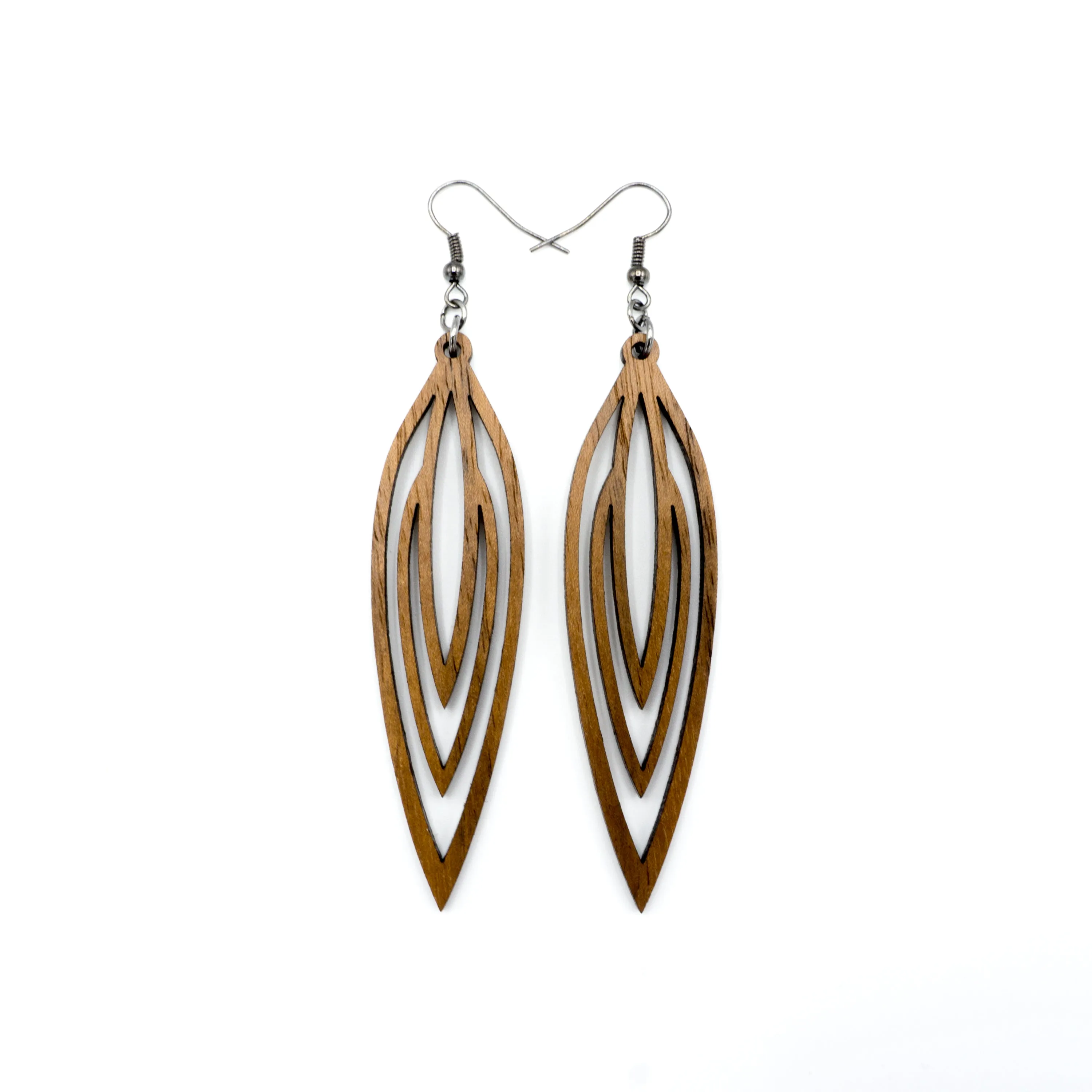 Totem 01 [L] // Wood Earrings - Walnut
