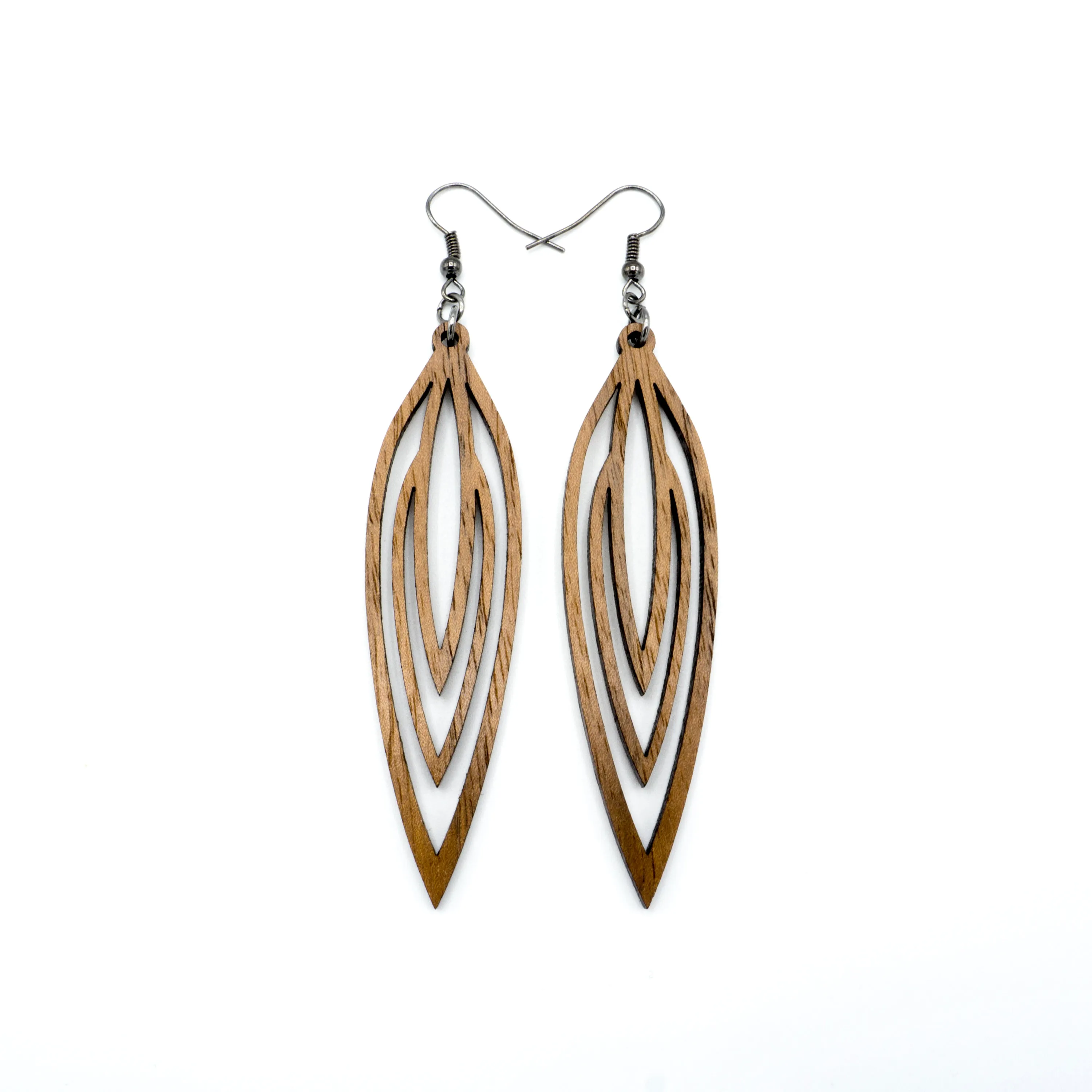 Totem 01 [L] // Wood Earrings - Walnut