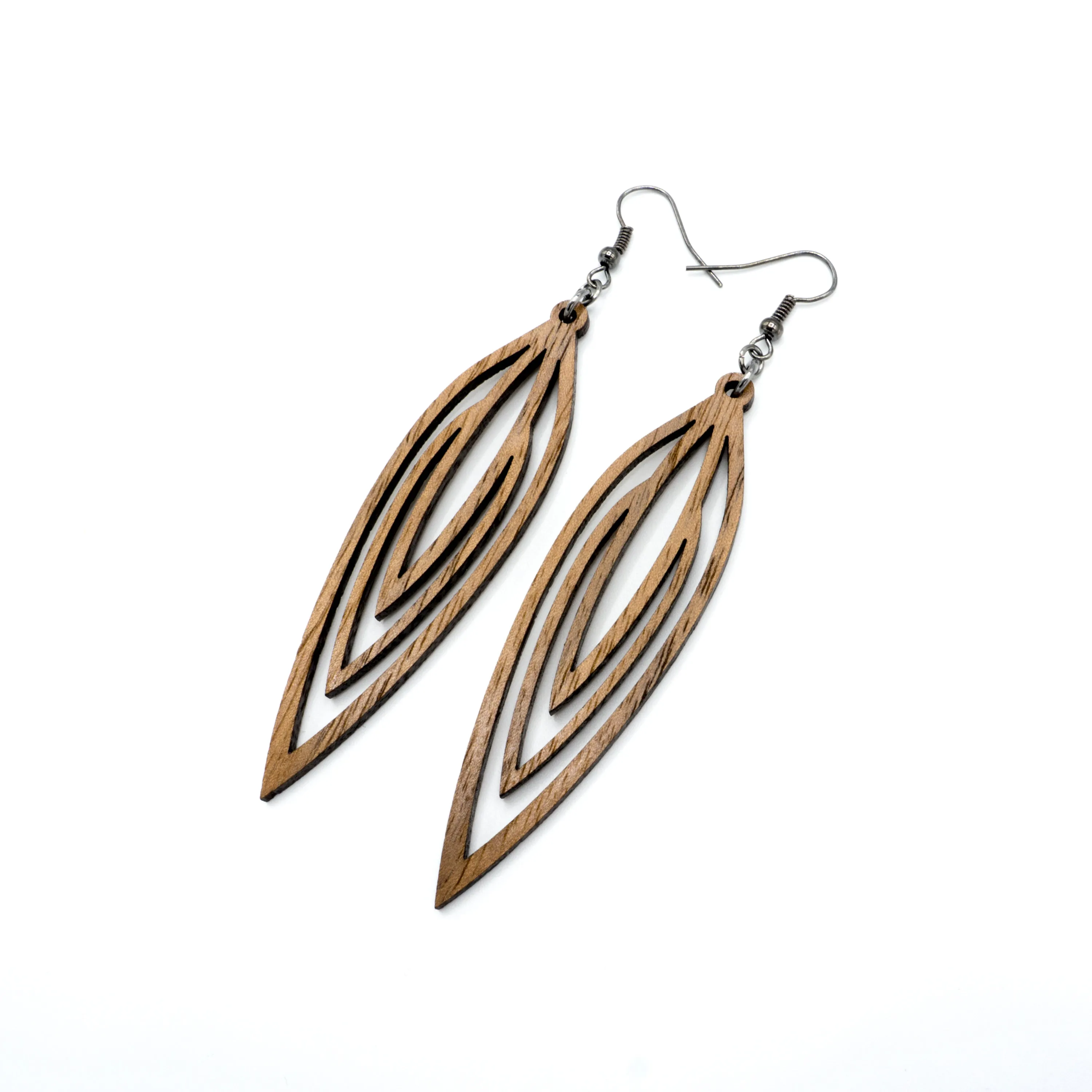 Totem 01 [L] // Wood Earrings - Walnut
