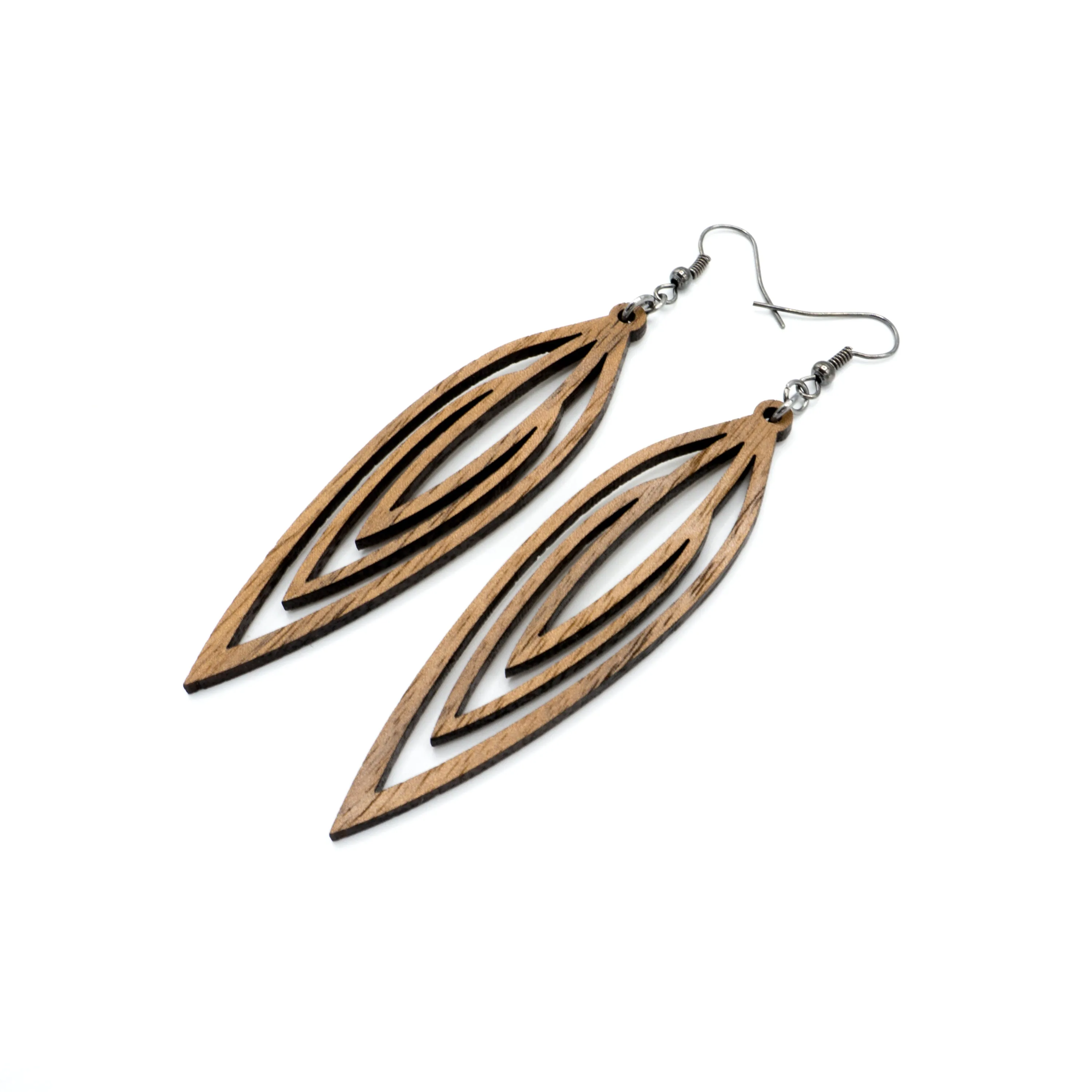 Totem 01 [L] // Wood Earrings - Walnut