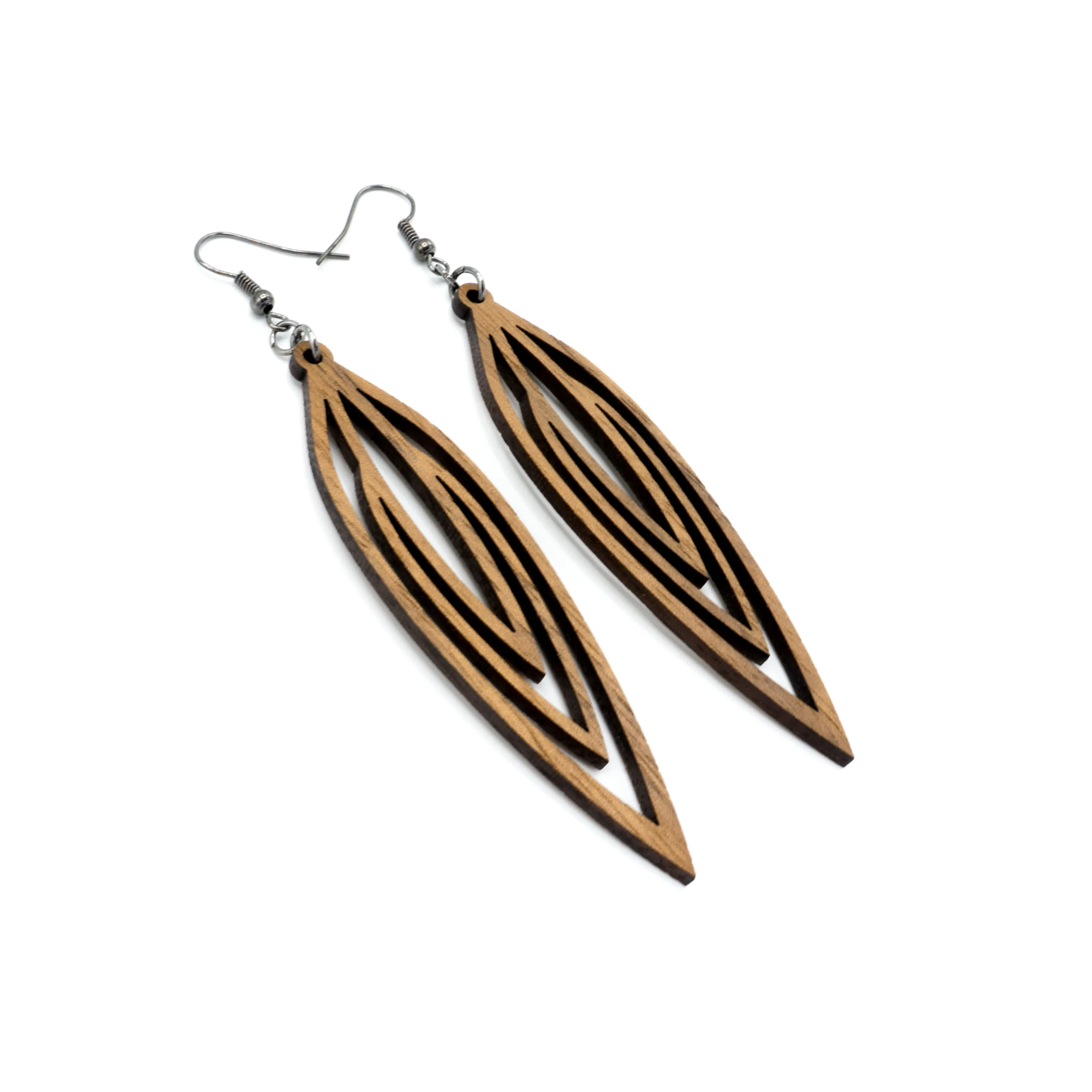 Totem 01 [L] // Wood Earrings - Walnut