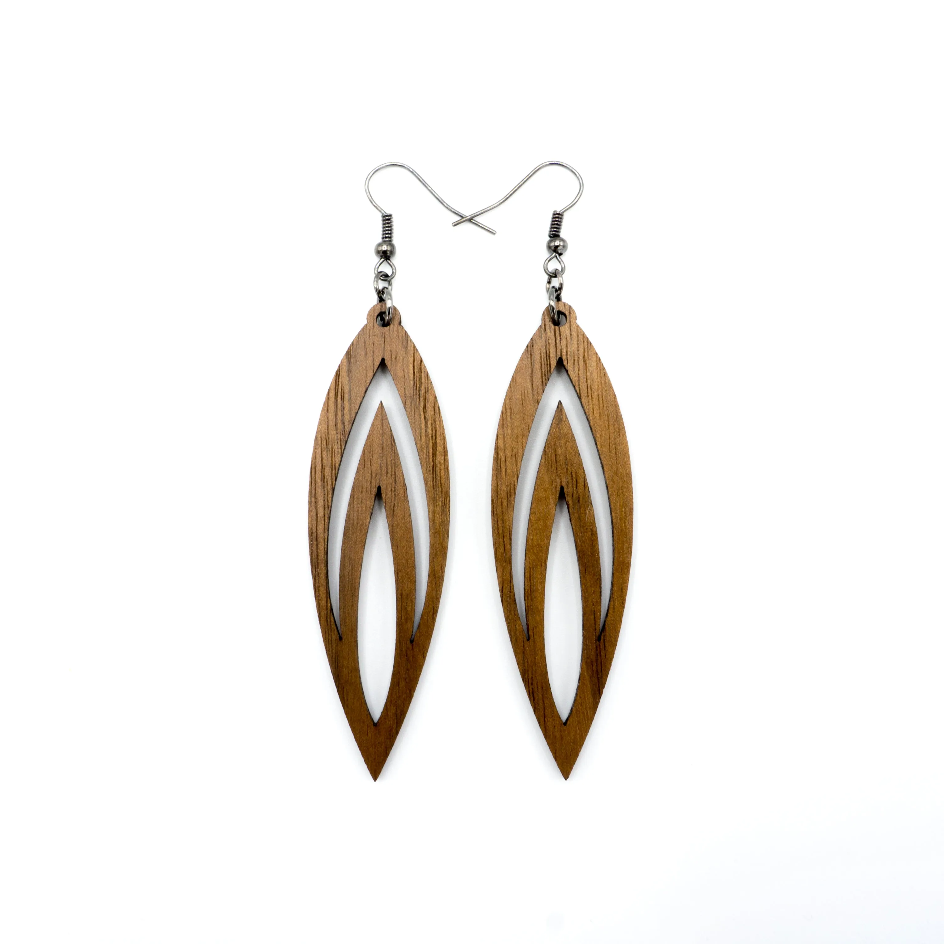 Totem 08 [L] // Wood Earrings - Walnut