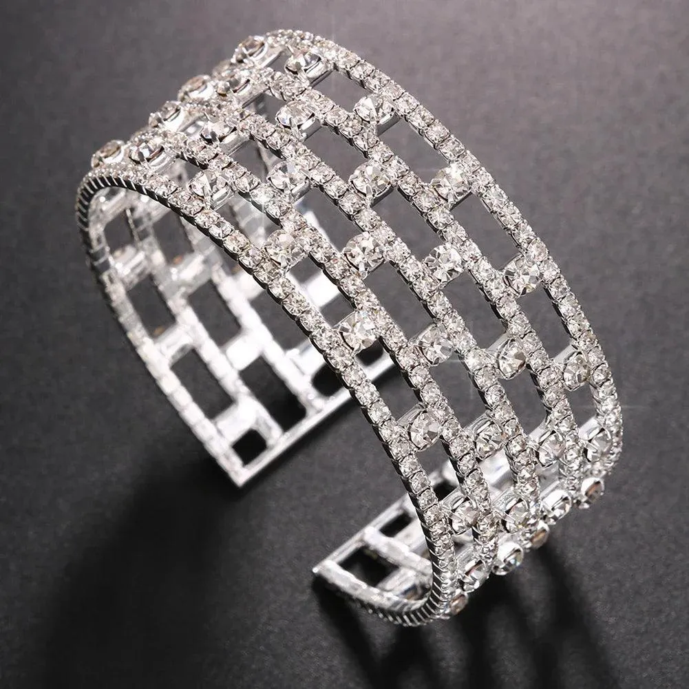 Trending Rhinestone Fashion Crystal Bangle Bracelets for Women - Elegant Hand Jewellery Bracelets