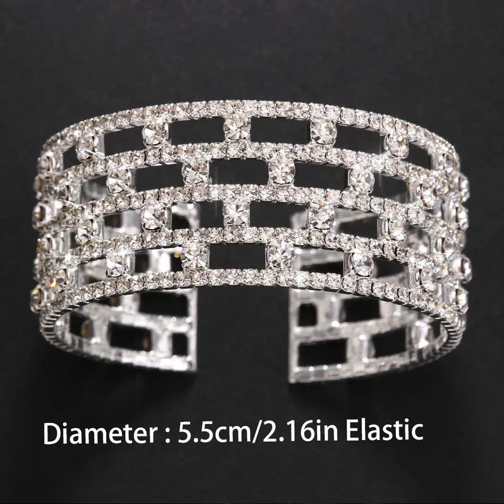 Trending Rhinestone Fashion Crystal Bangle Bracelets for Women - Elegant Hand Jewellery Bracelets