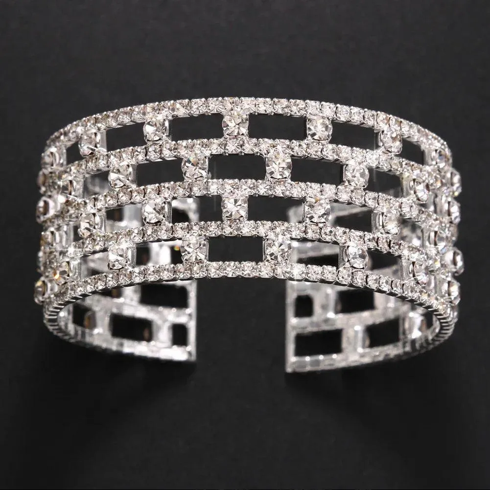 Trending Rhinestone Fashion Crystal Bangle Bracelets for Women - Elegant Hand Jewellery Bracelets