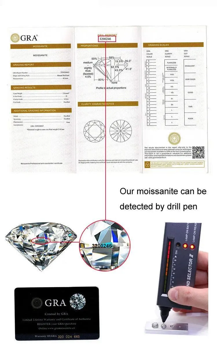 Trendy 100% Real GRA Certified 1CT Moissanite Diamonds Bracelets for Women - Silver Diamond Link Bracelets