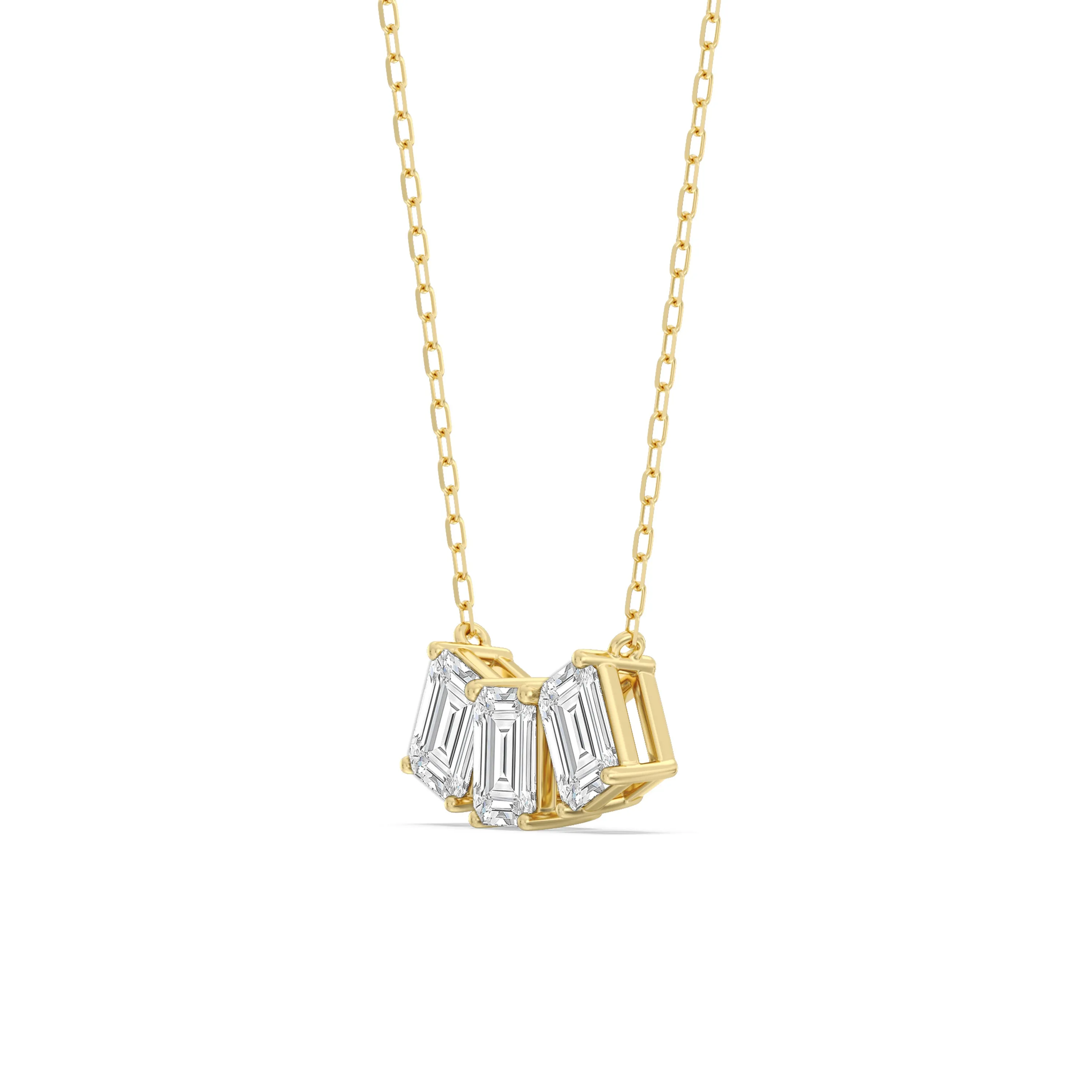 Trio Emerald Cluster Necklace