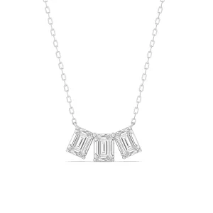 Trio Emerald Cluster Necklace