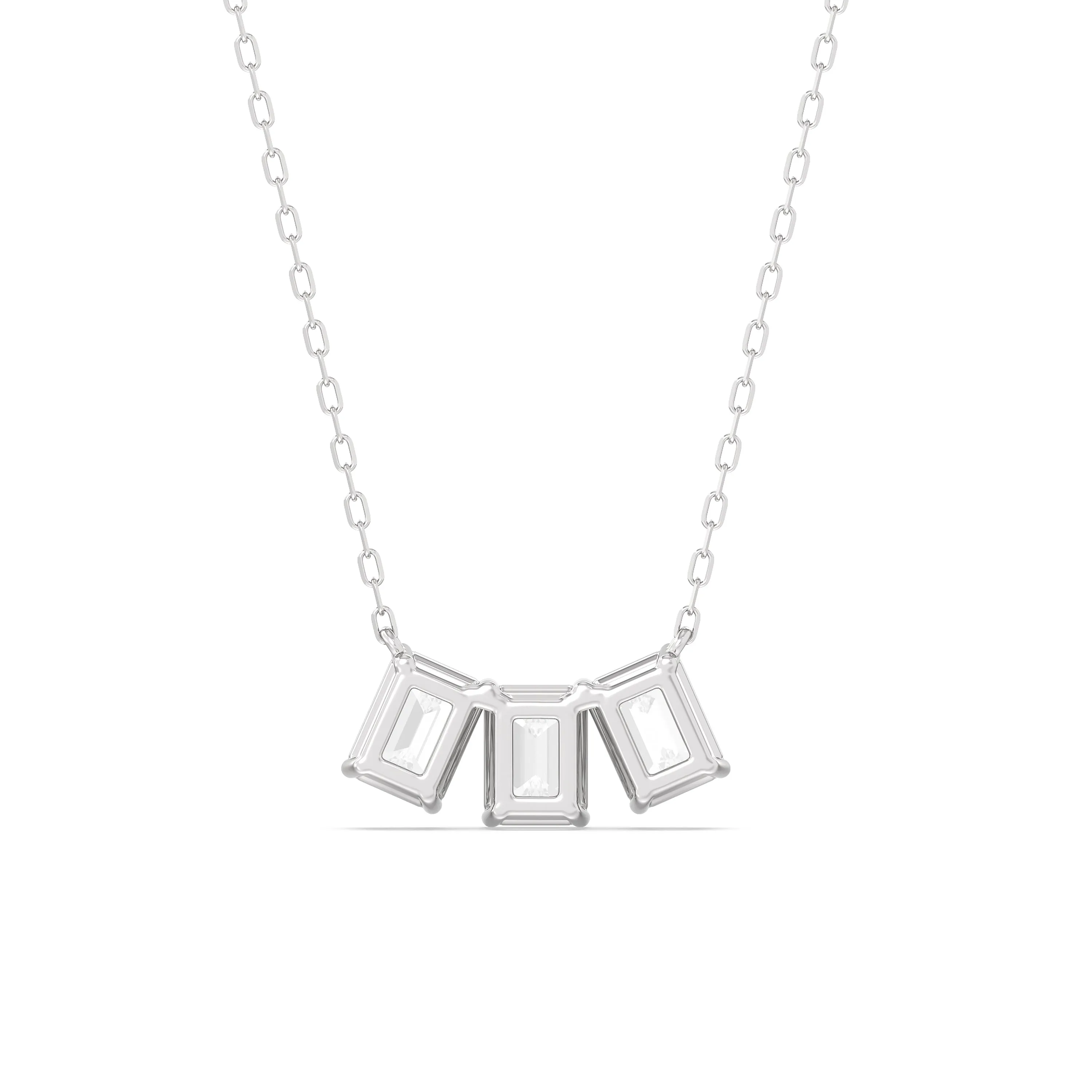 Trio Emerald Cluster Necklace