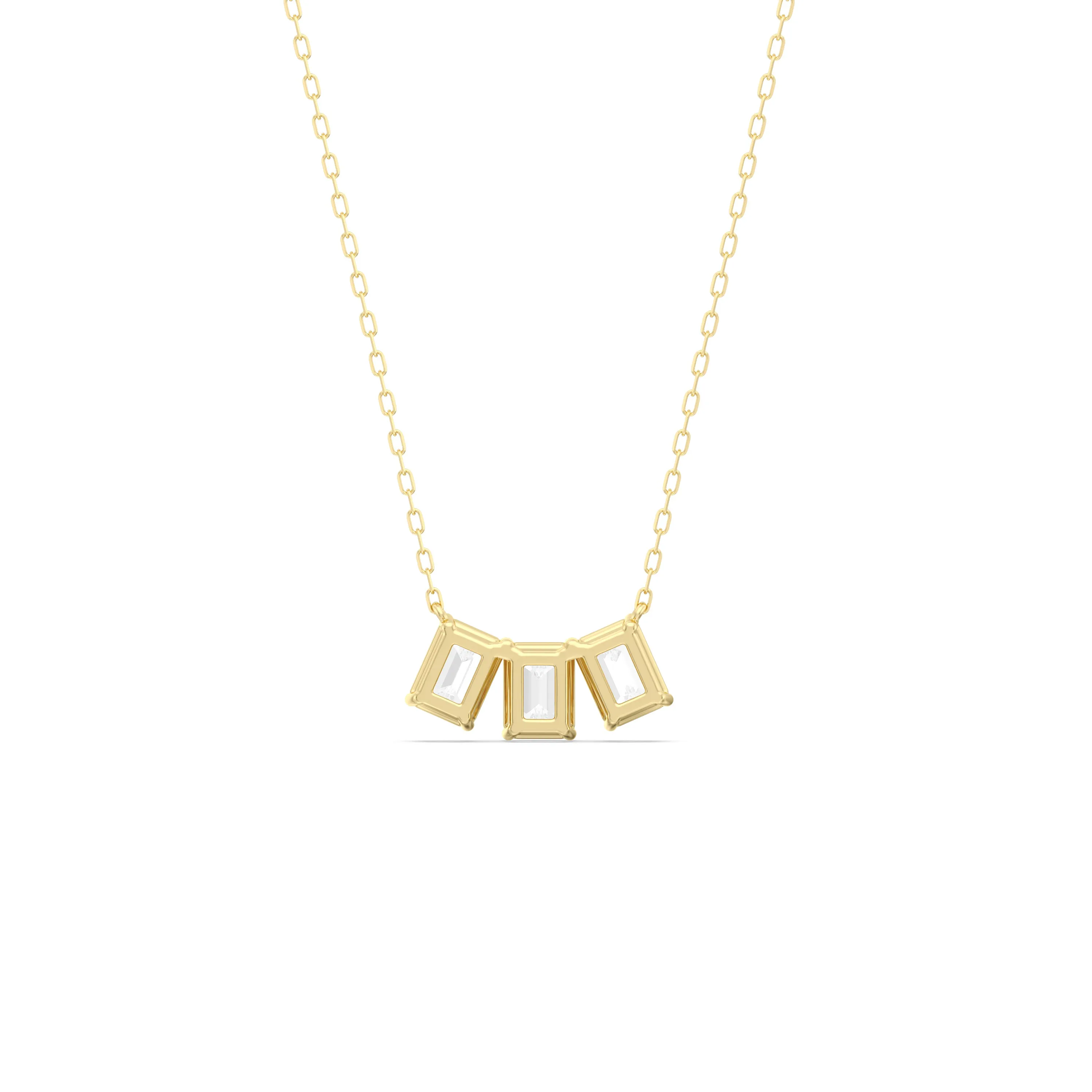 Trio Emerald Cluster Necklace