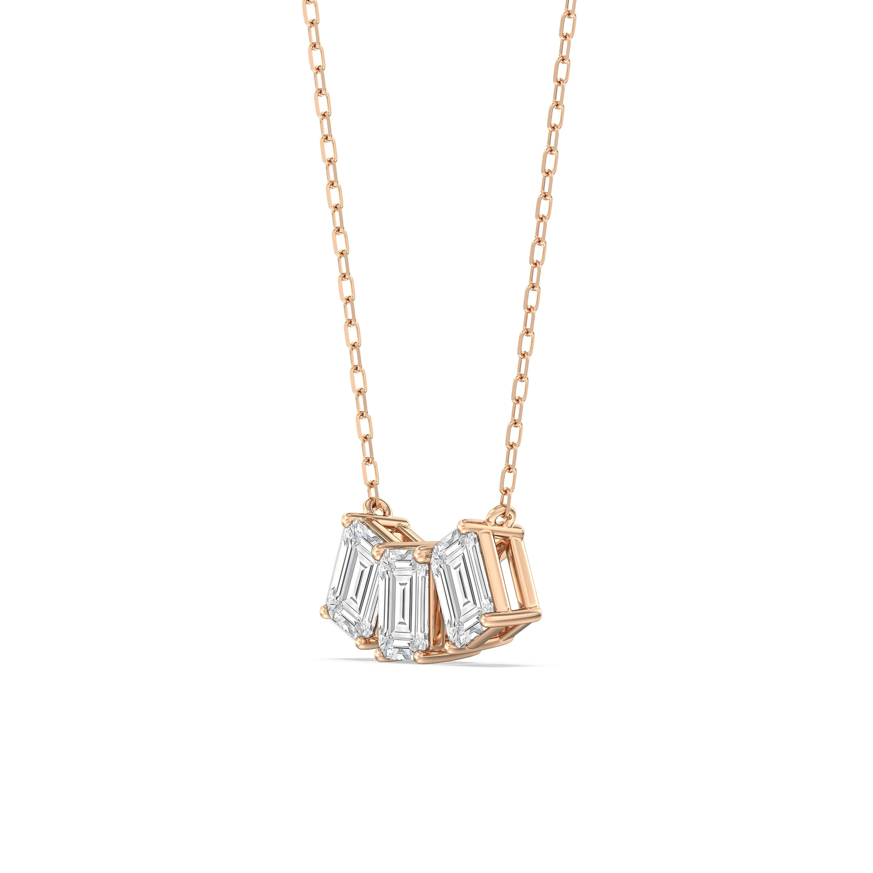 Trio Emerald Cluster Necklace