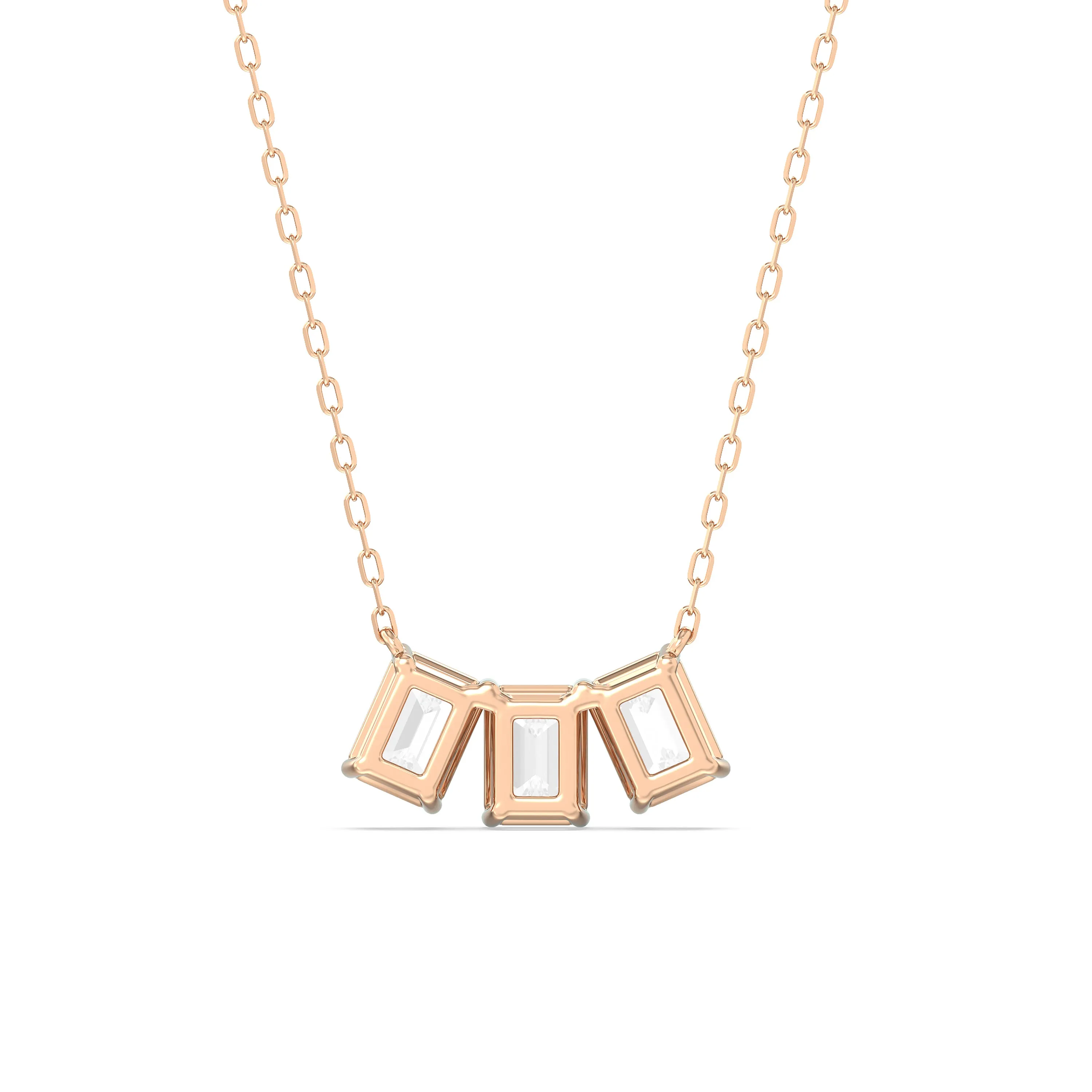 Trio Emerald Cluster Necklace