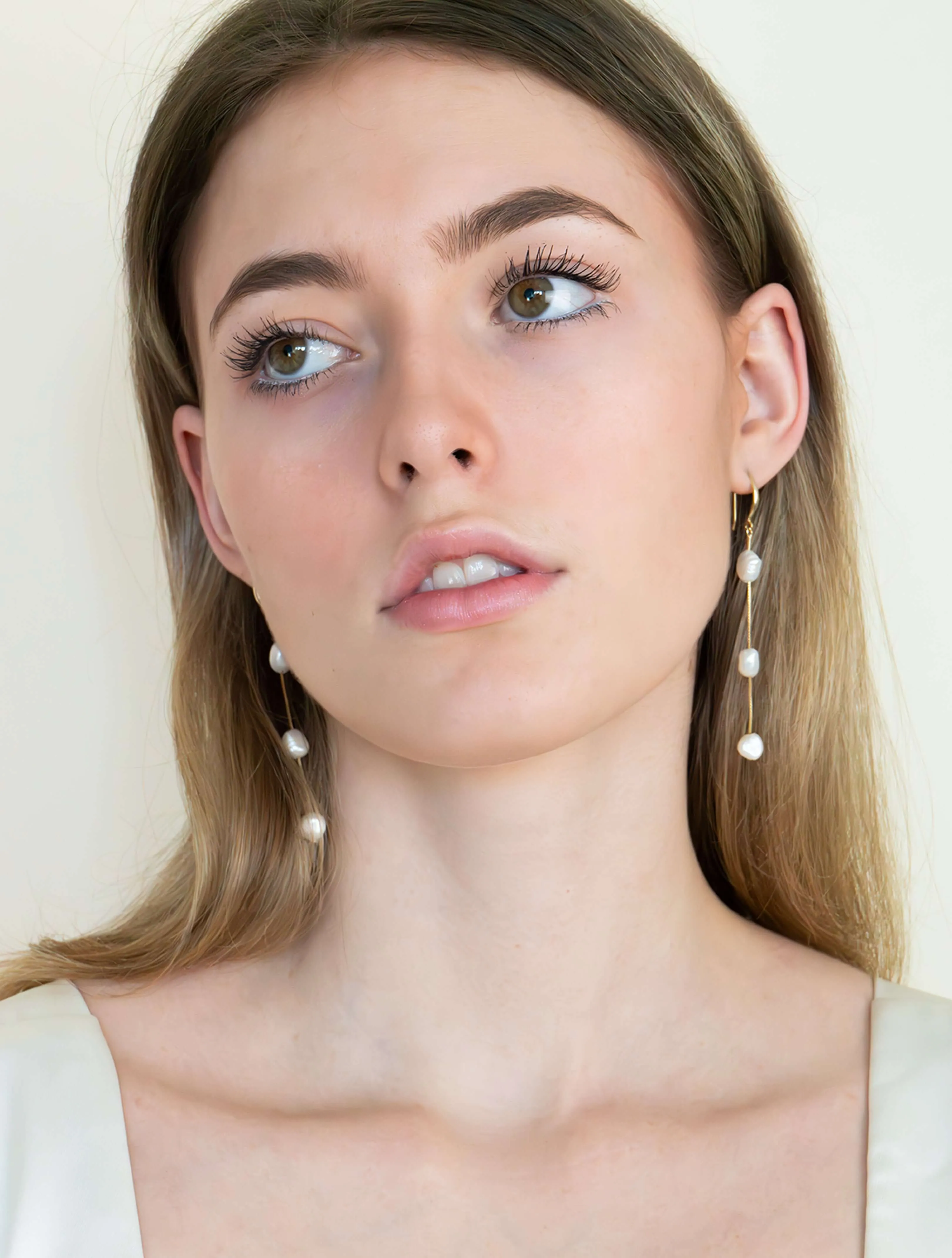 Trio Pearl Drop Earrings