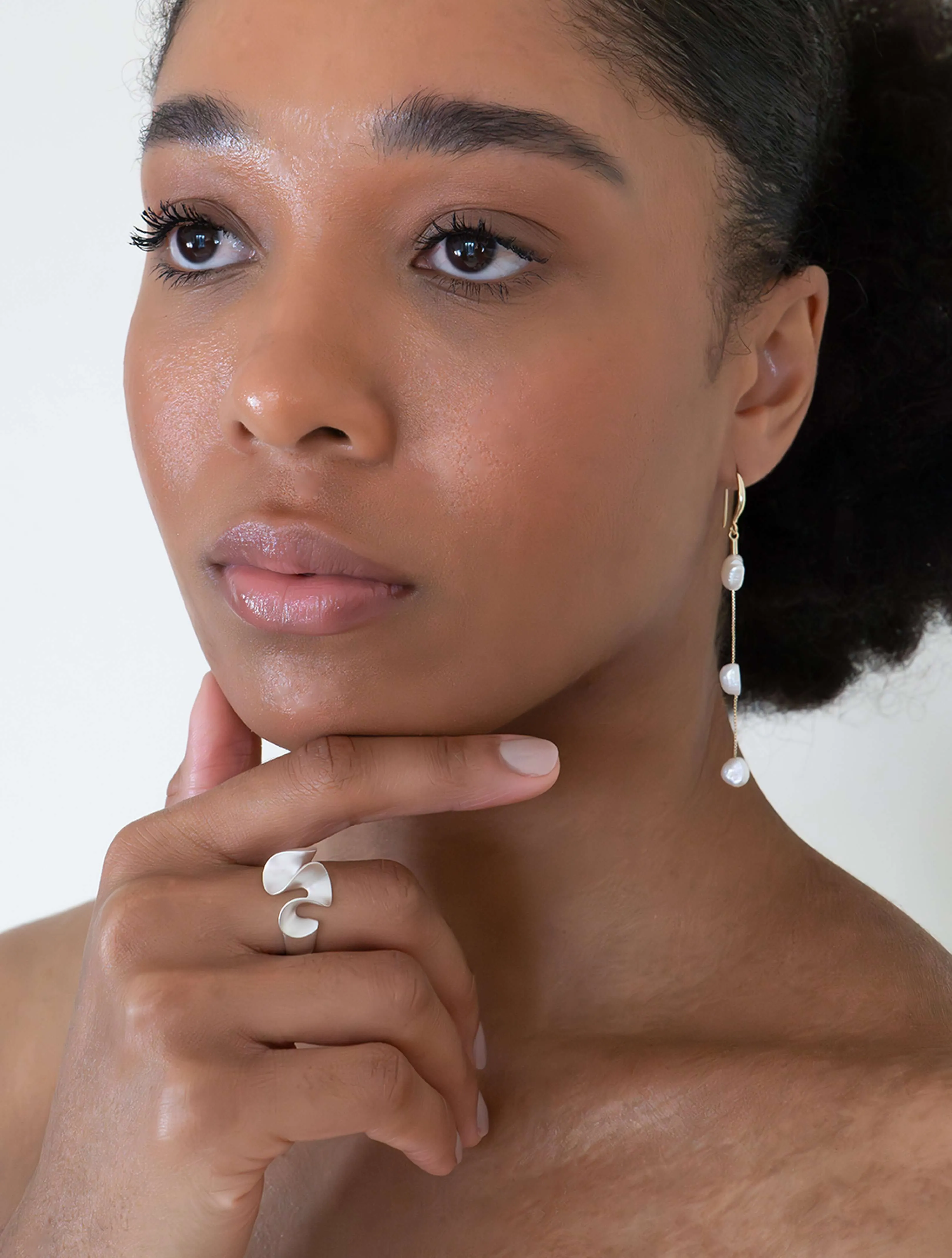 Trio Pearl Drop Earrings