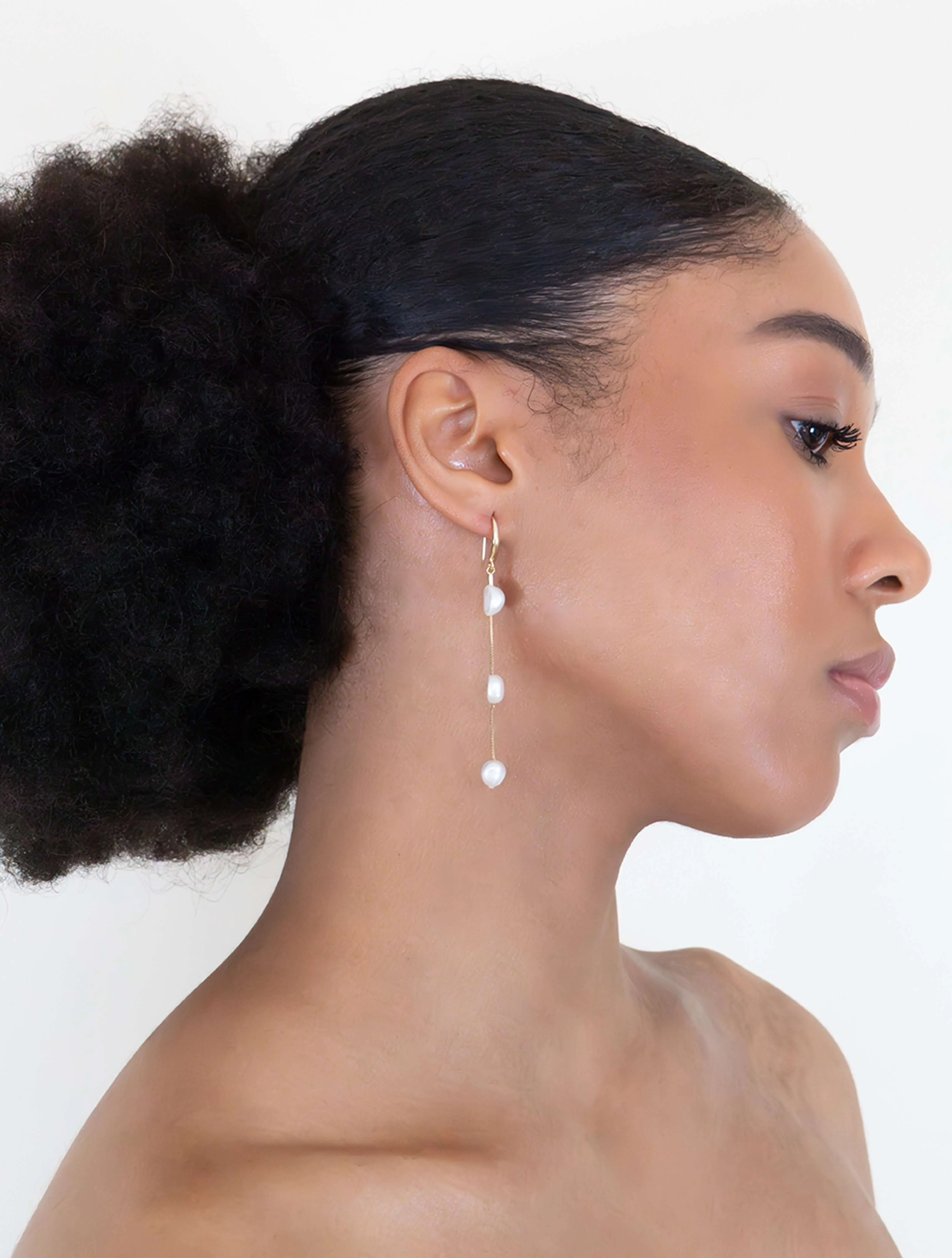 Trio Pearl Drop Earrings