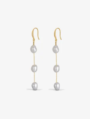 Trio Pearl Drop Earrings