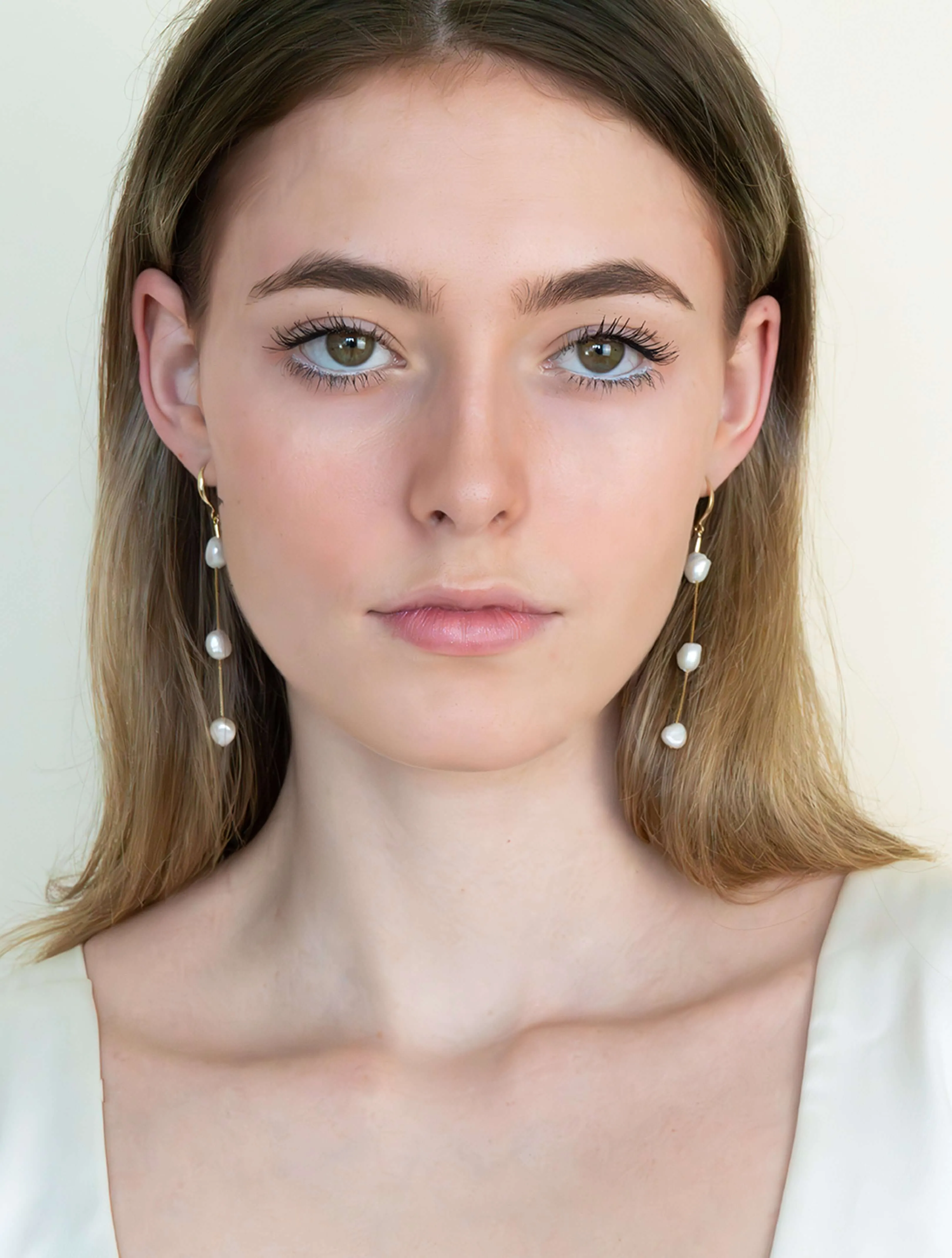 Trio Pearl Drop Earrings