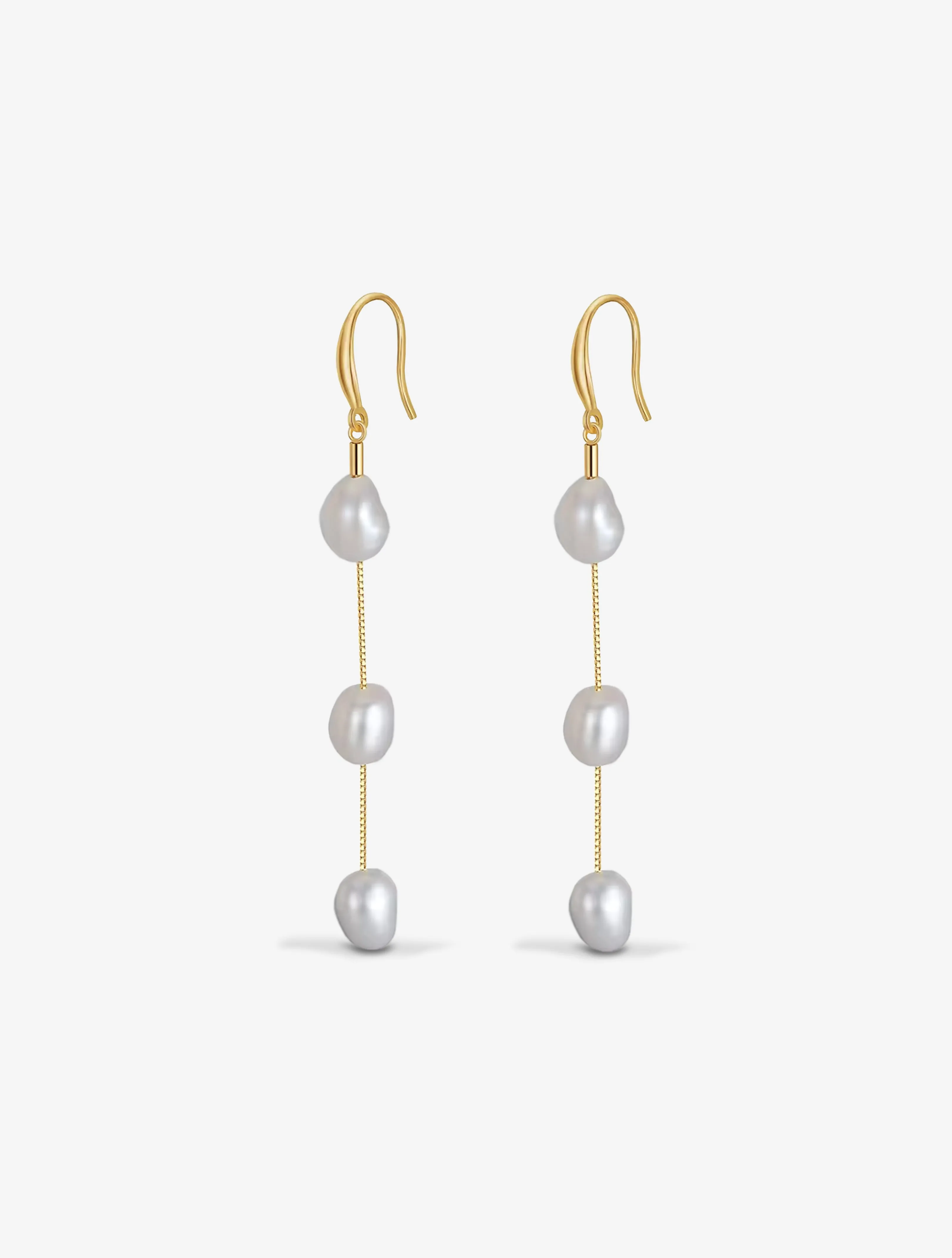 Trio Pearl Drop Earrings