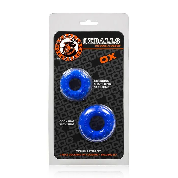 Truckt 2 Piece Cockring Set Police Blue